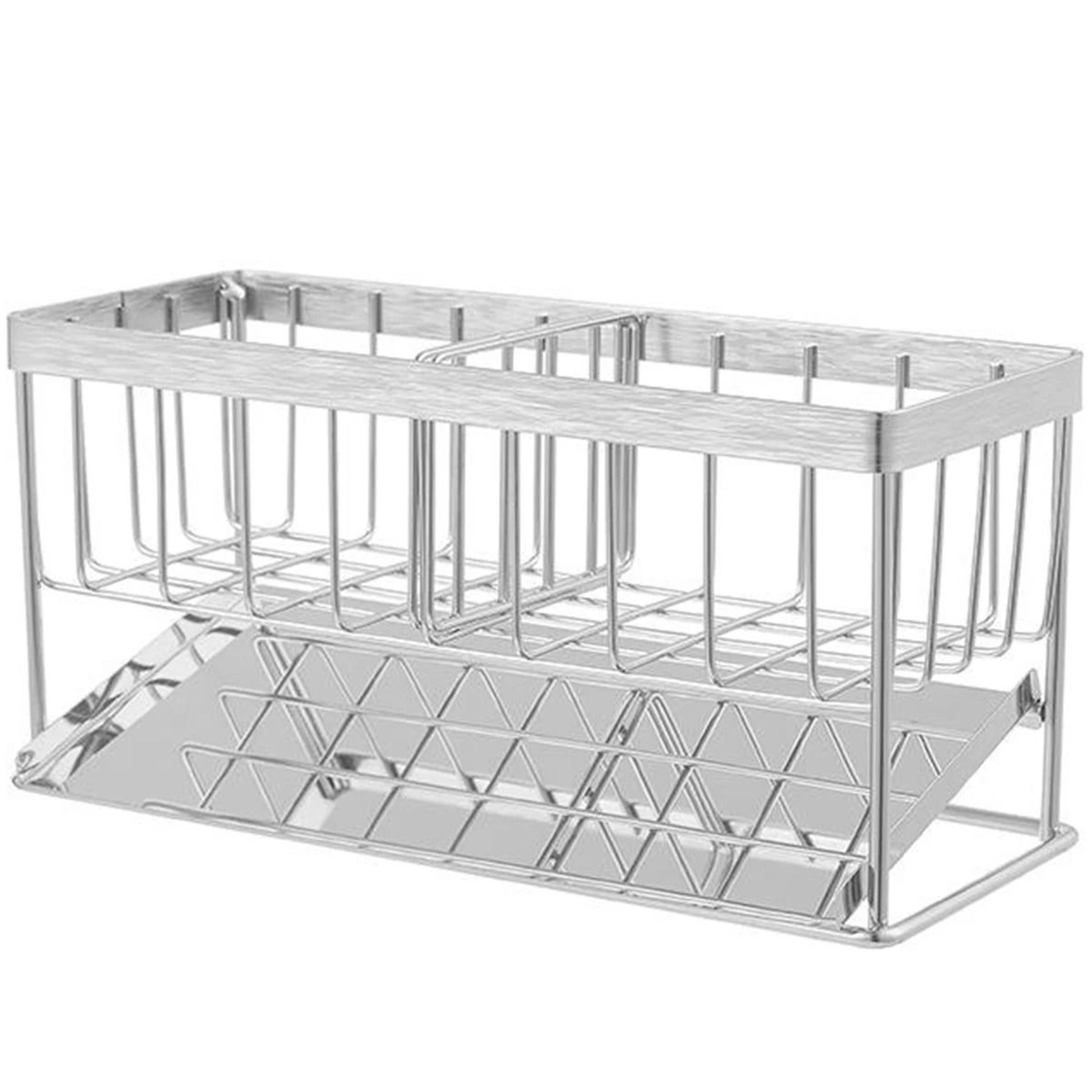 Stainless Steel Sink Sponge Holder With Removable Drain Tray 5
