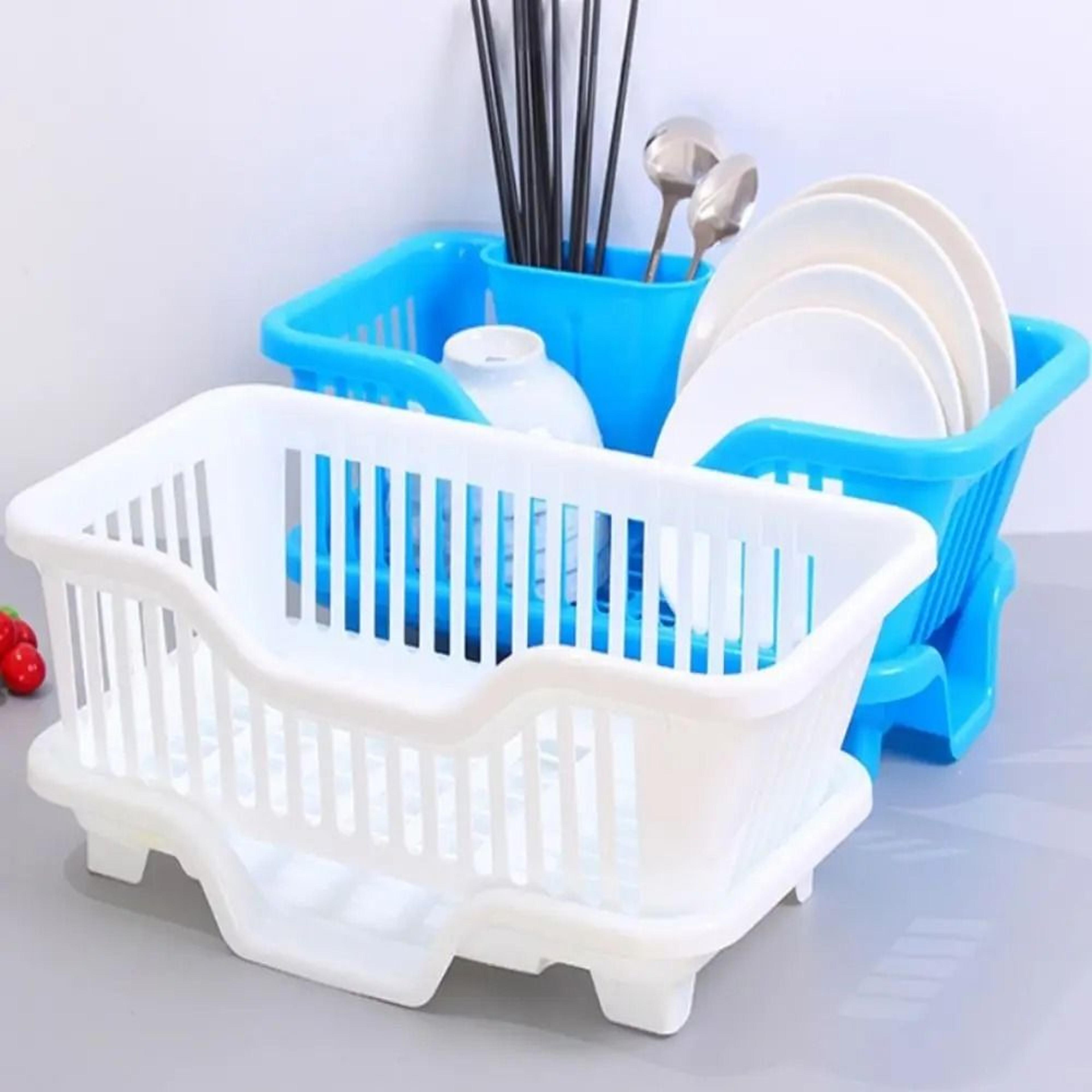 Premium Countertop Dish Drying Rack With Integrated Drain Board  Utensil Holder 1