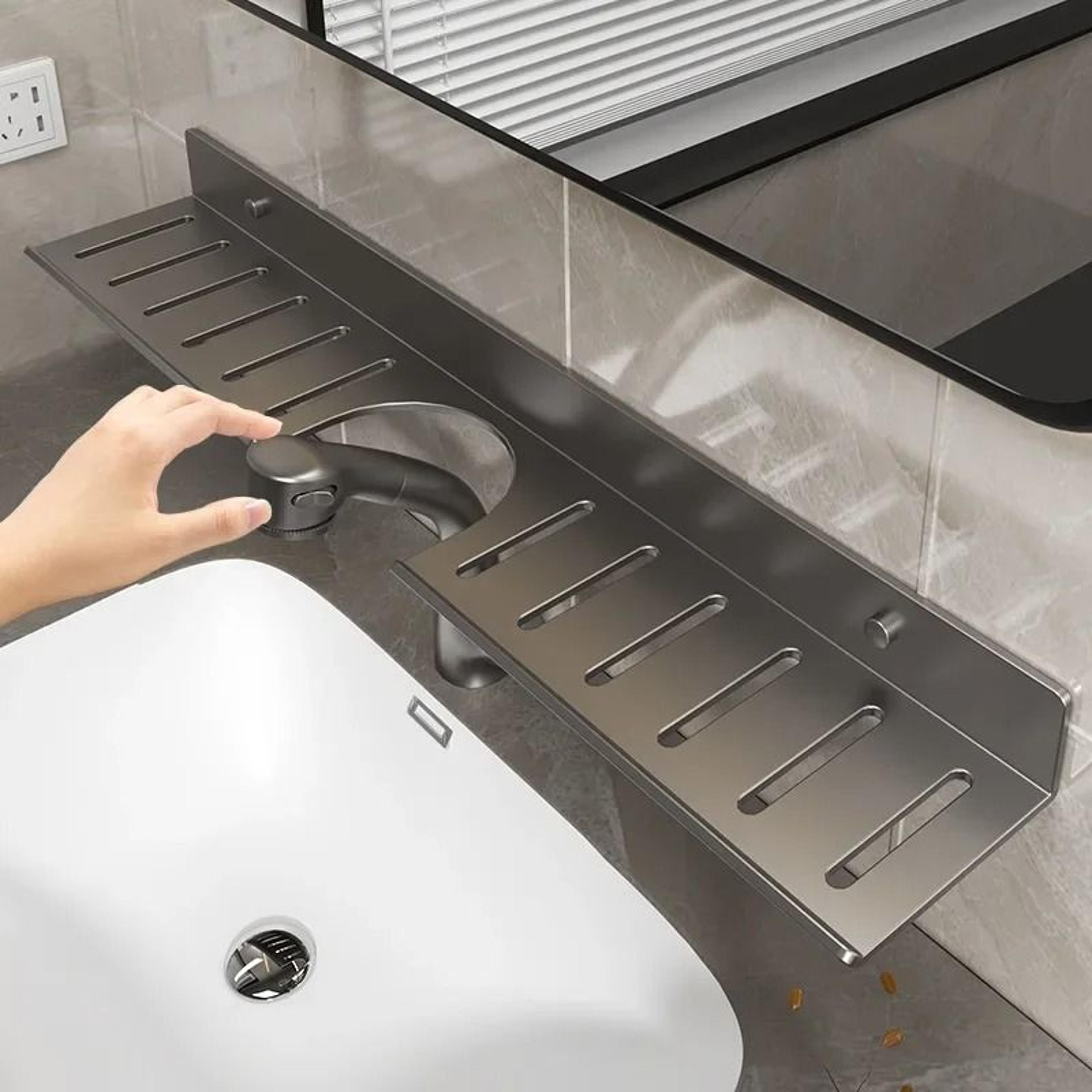 Bathroom Faucet Shelf  Vanity Mirror Storage Organizer 0