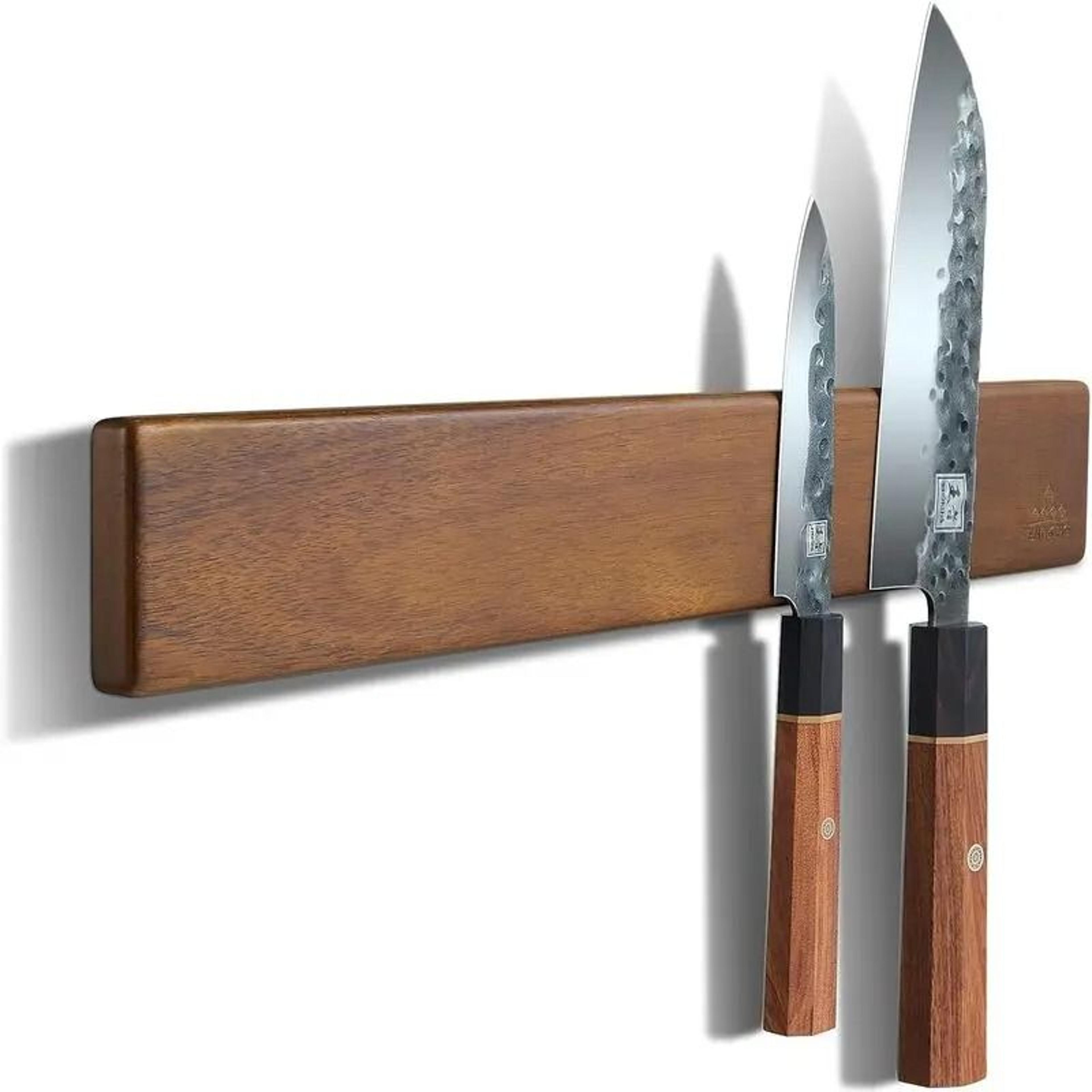 premium 16-inch walnut magnetic knife strip - heavy-duty kitchen utensil rack