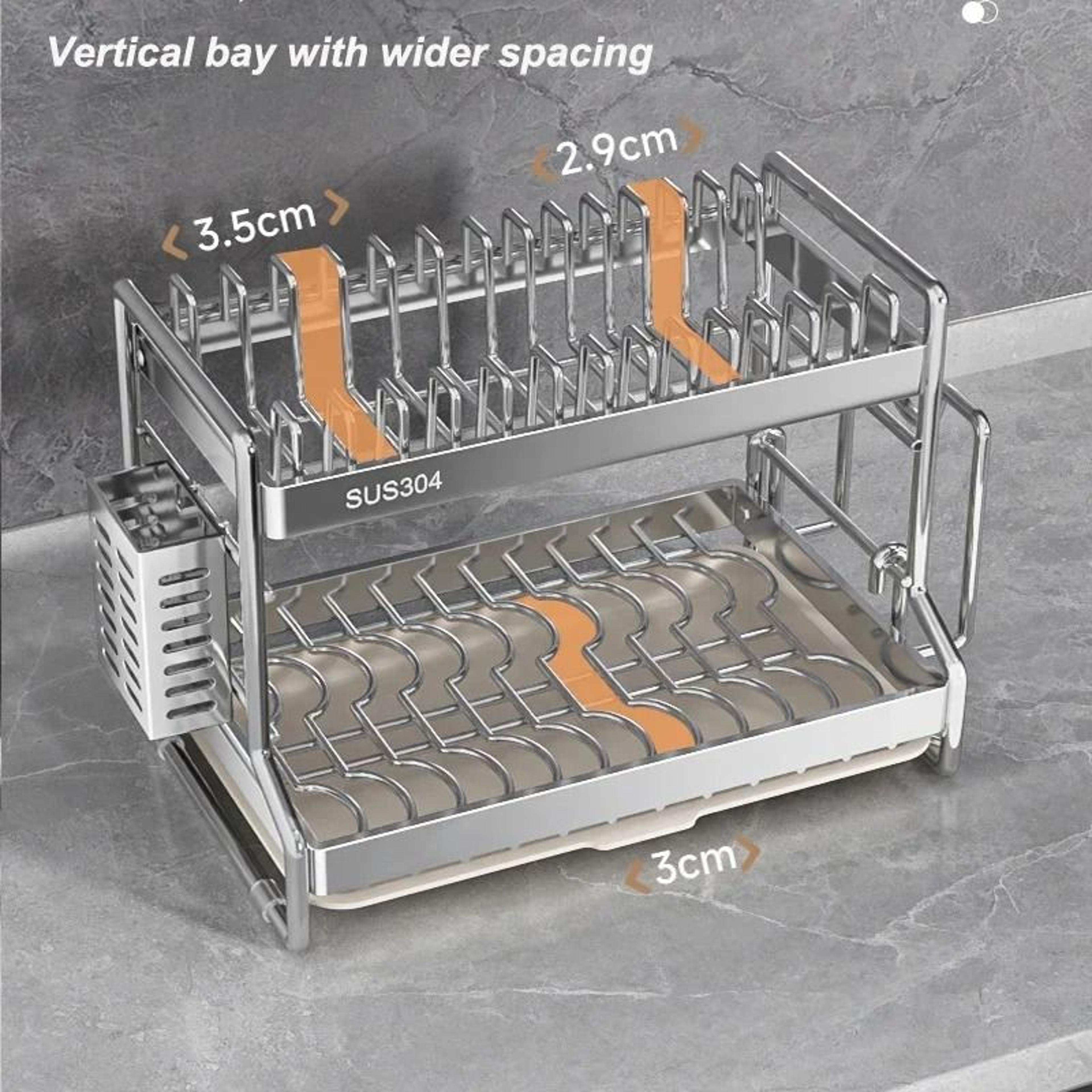 Stainless Steel OverSink Dish Drying Rack  Kitchen Storage Organizer 3