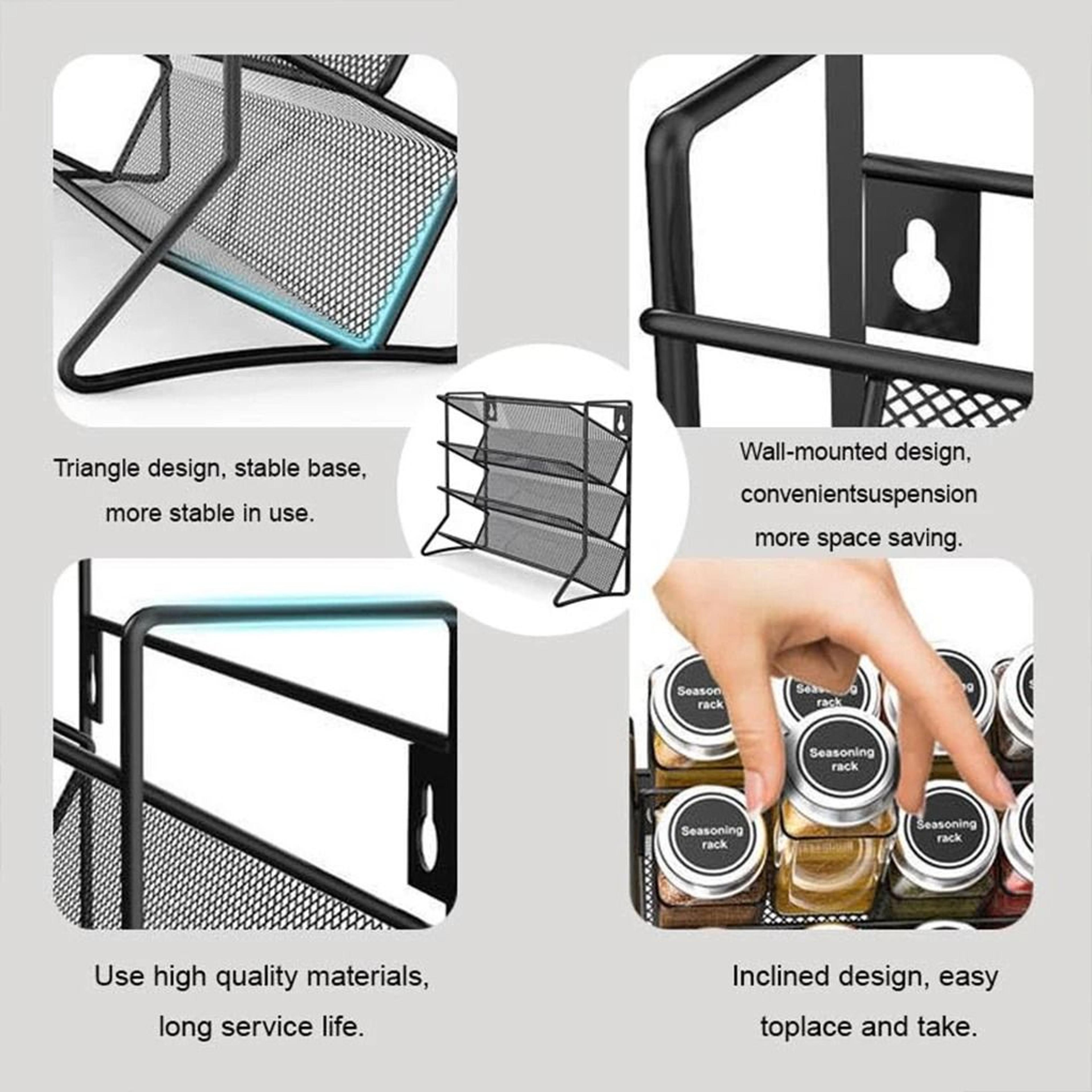 4Tier Kitchen Cabinet Organizer Shelf  WallMounted Spice Rack 5