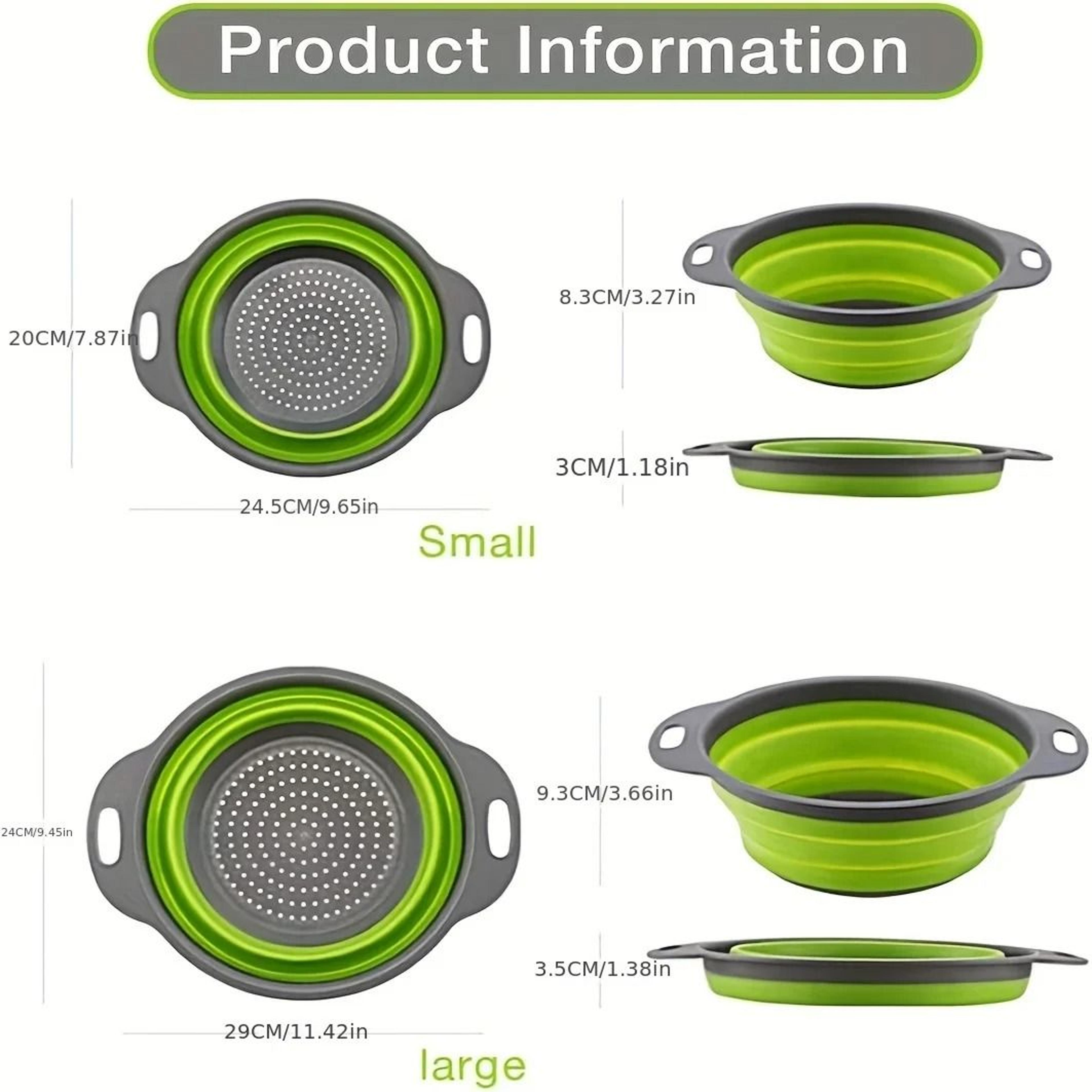 Foldable Silicone Fruit  Vegetable Cleaning Drainage Basket 3