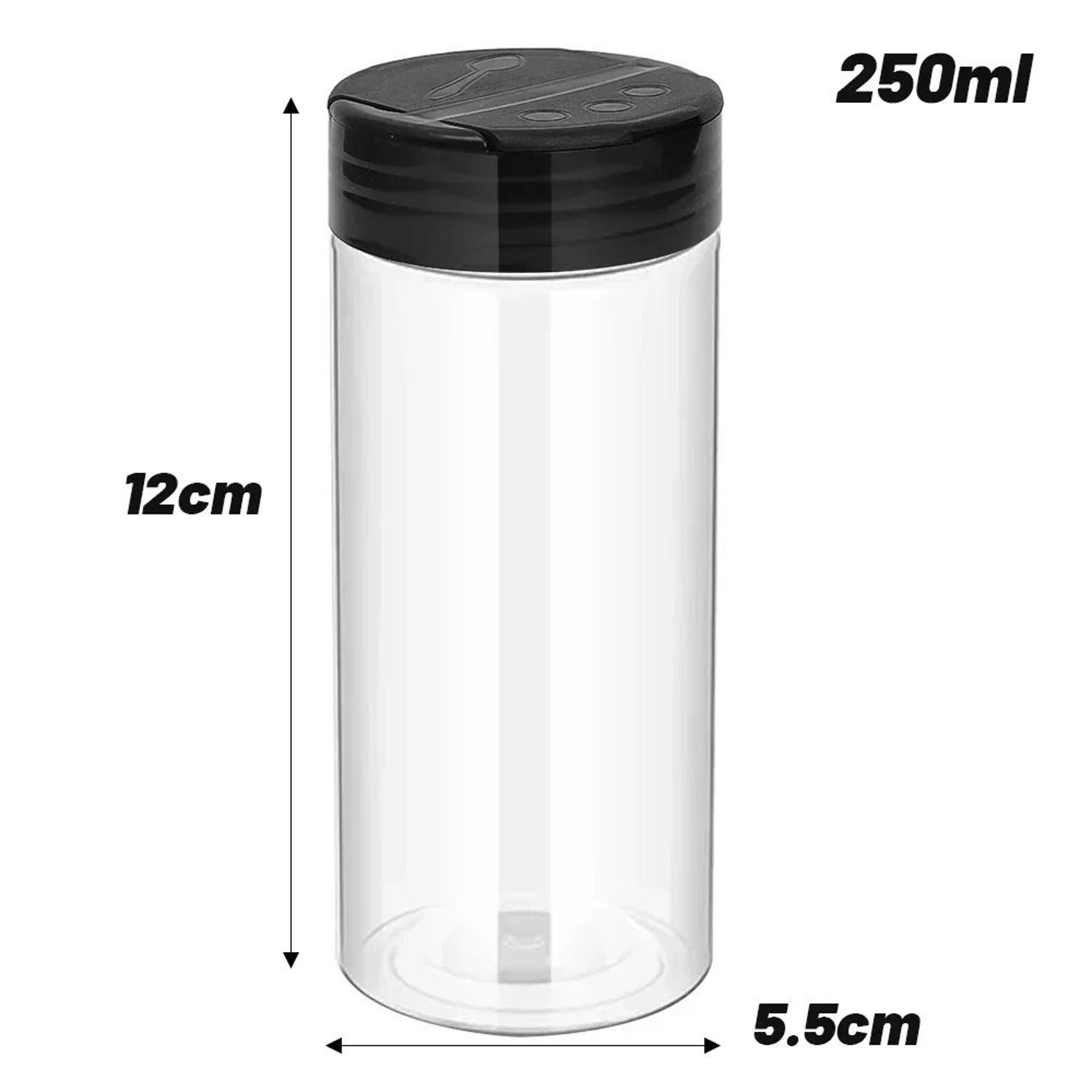 Transparent Plastic Spice Jars With DualFunction Shaker Lids 10