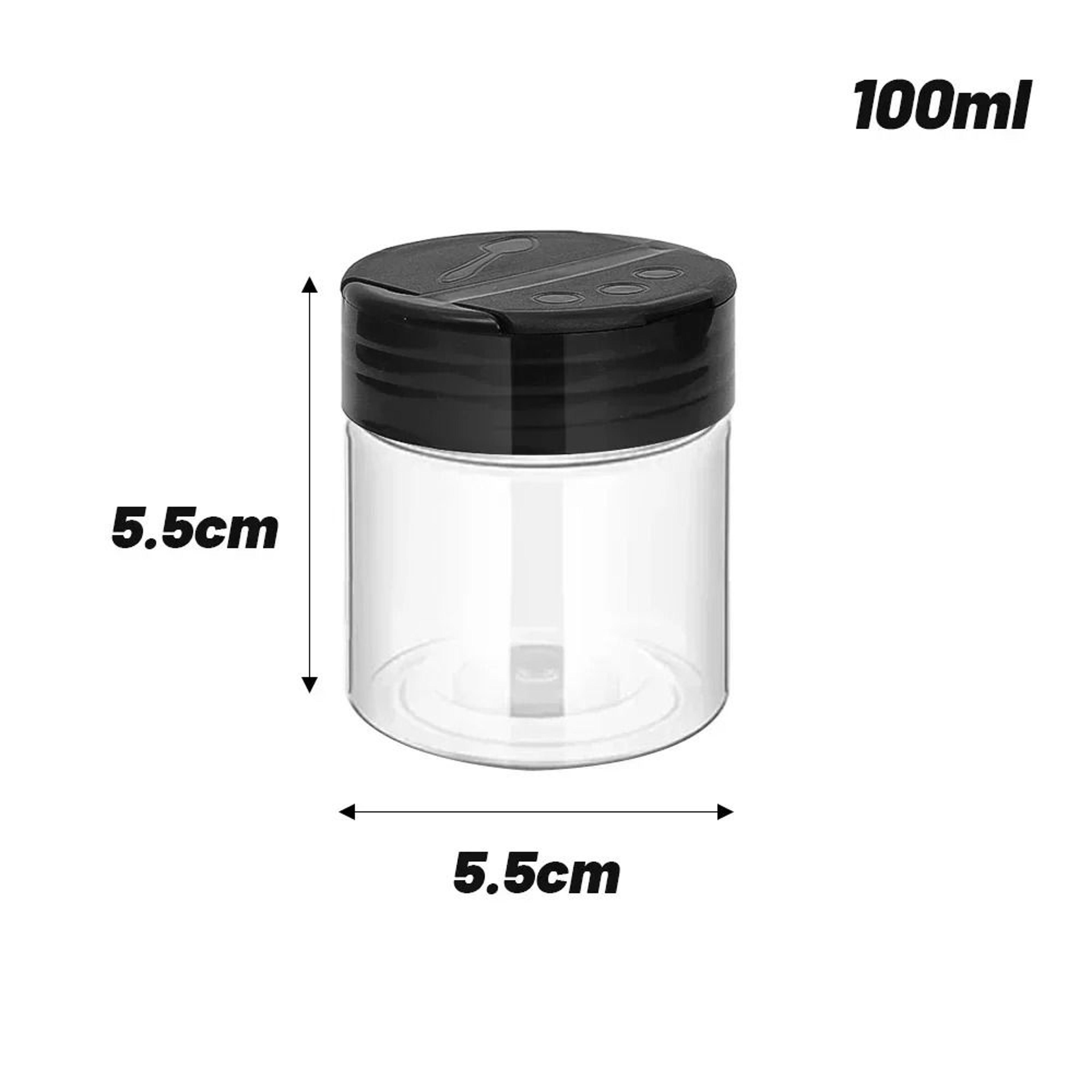 Transparent Plastic Spice Jars With DualFunction Shaker Lids 7