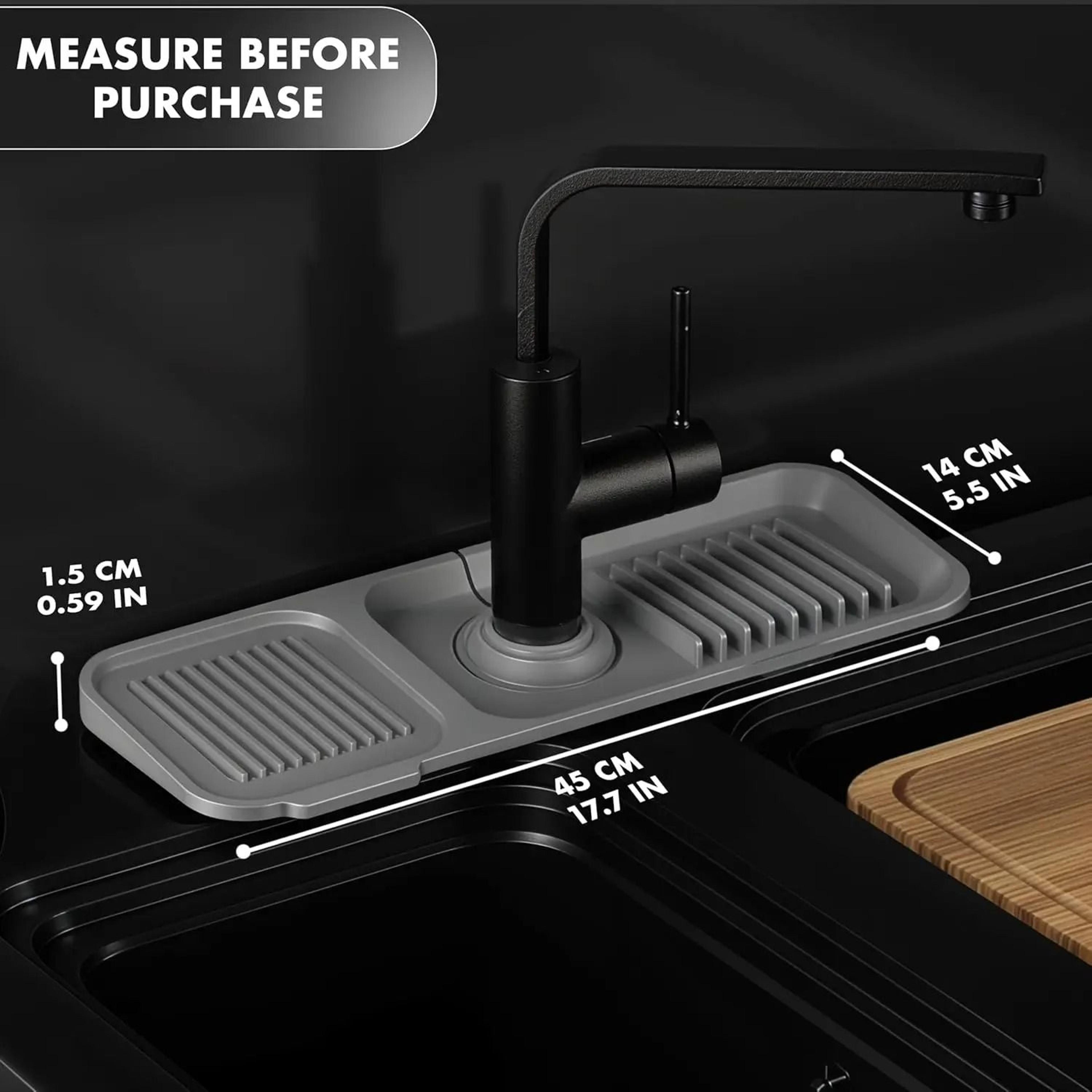 Extended Silicone Sink Faucet Splash Guard  Drip Catcher Tray 2