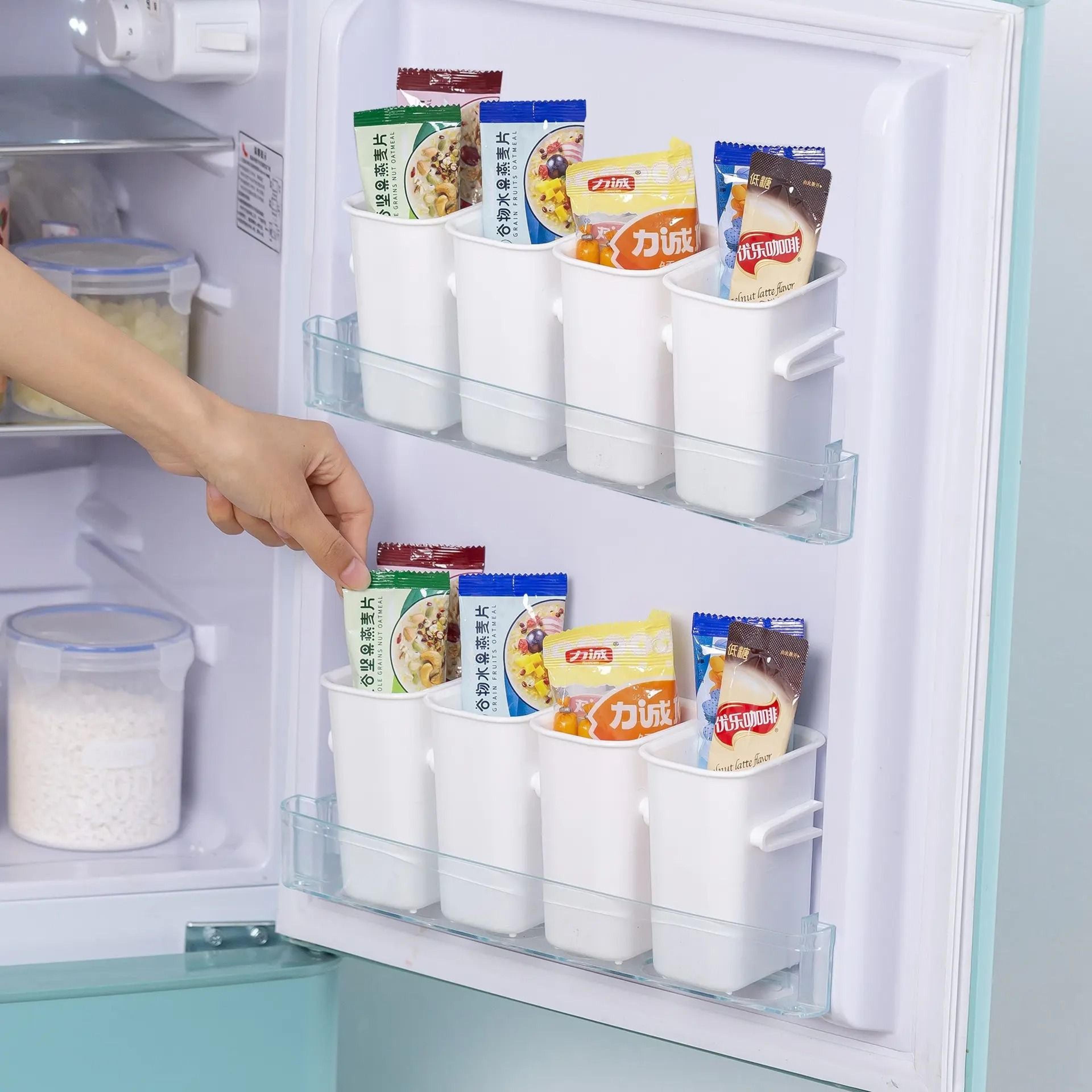 Vertical Refrigerator Side Door Food Classification Storage Boxes 0