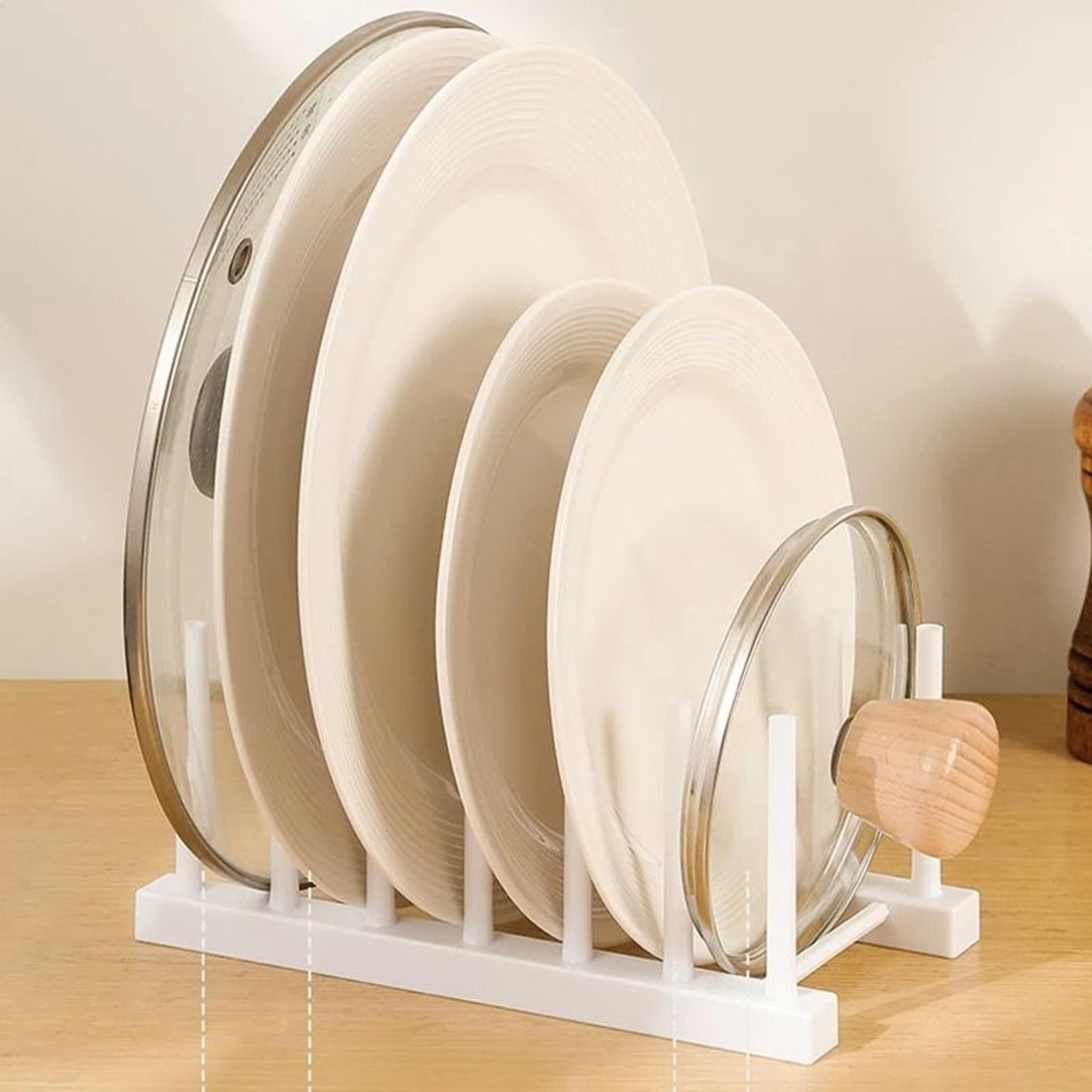 Detachable Plastic Dish Drainer Rack  Desktop Plate Display Shelf 4