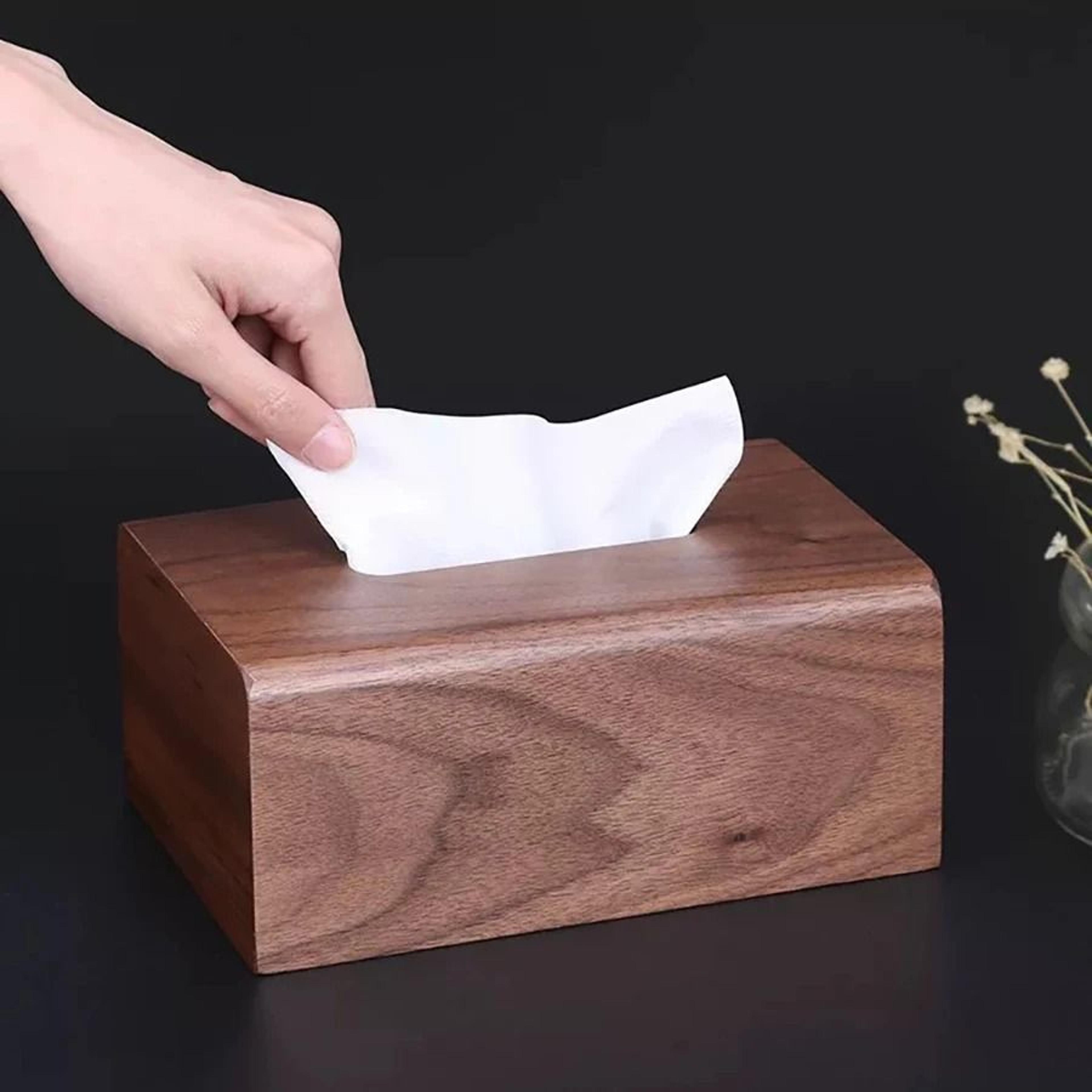 Solid Wood Walnut Tissue Box  Luxury Desktop Paper Storage Case 4