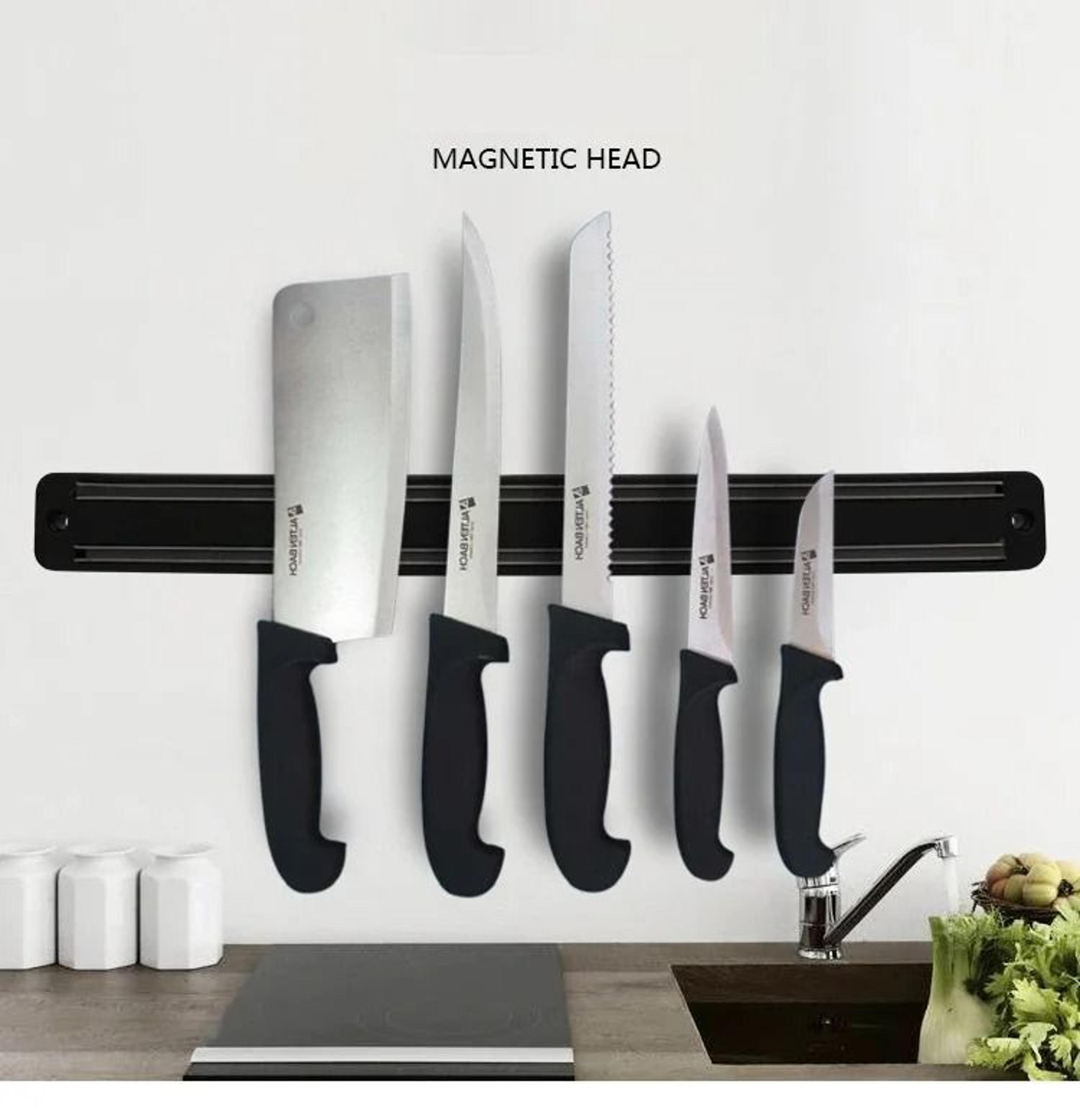Multipurpose Magnetic Knife Rack Strip  WallMounted Kitchen Tool Holder 2