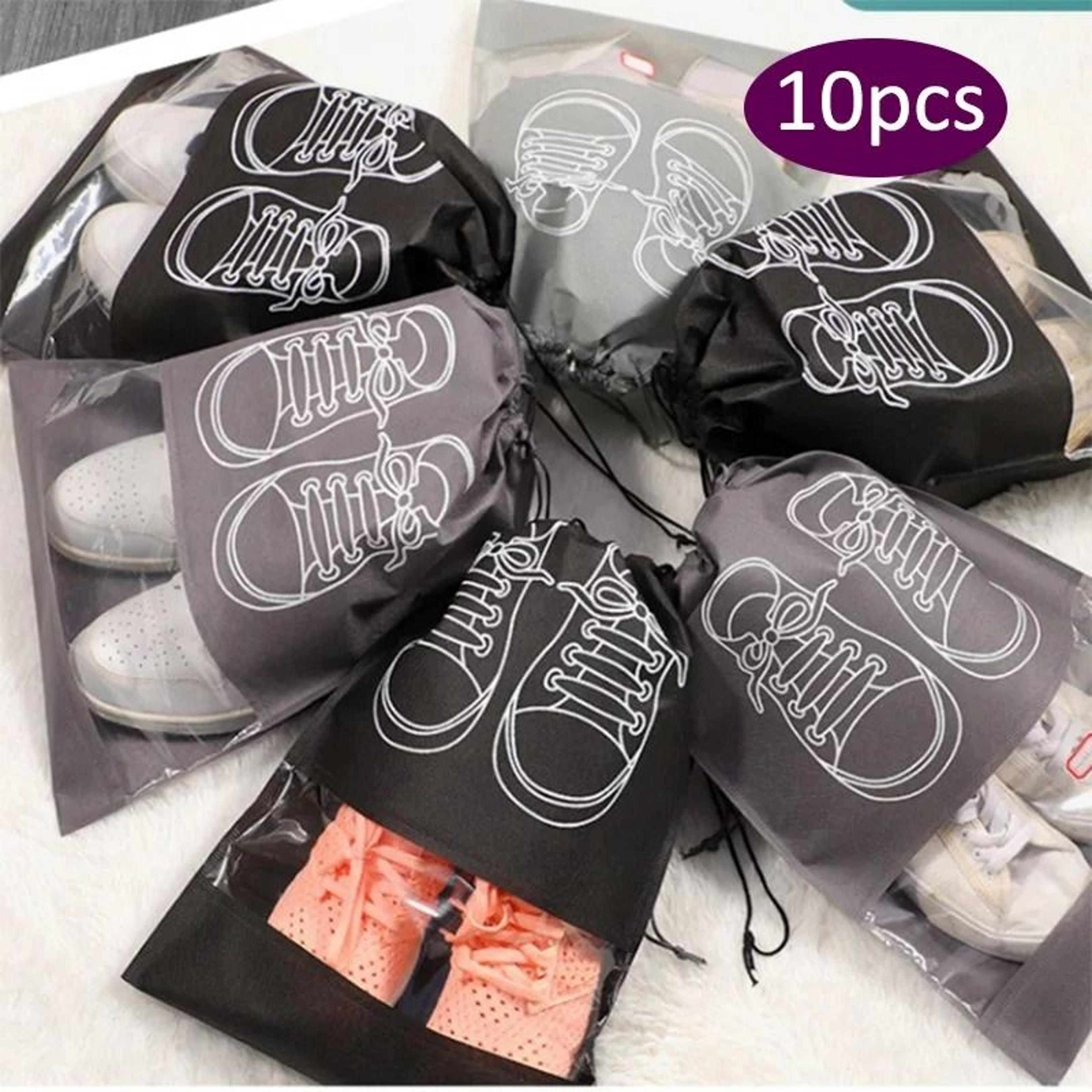 premium non-woven shoe storage bags - dustproof & moisture-proof travel drawstring pouches