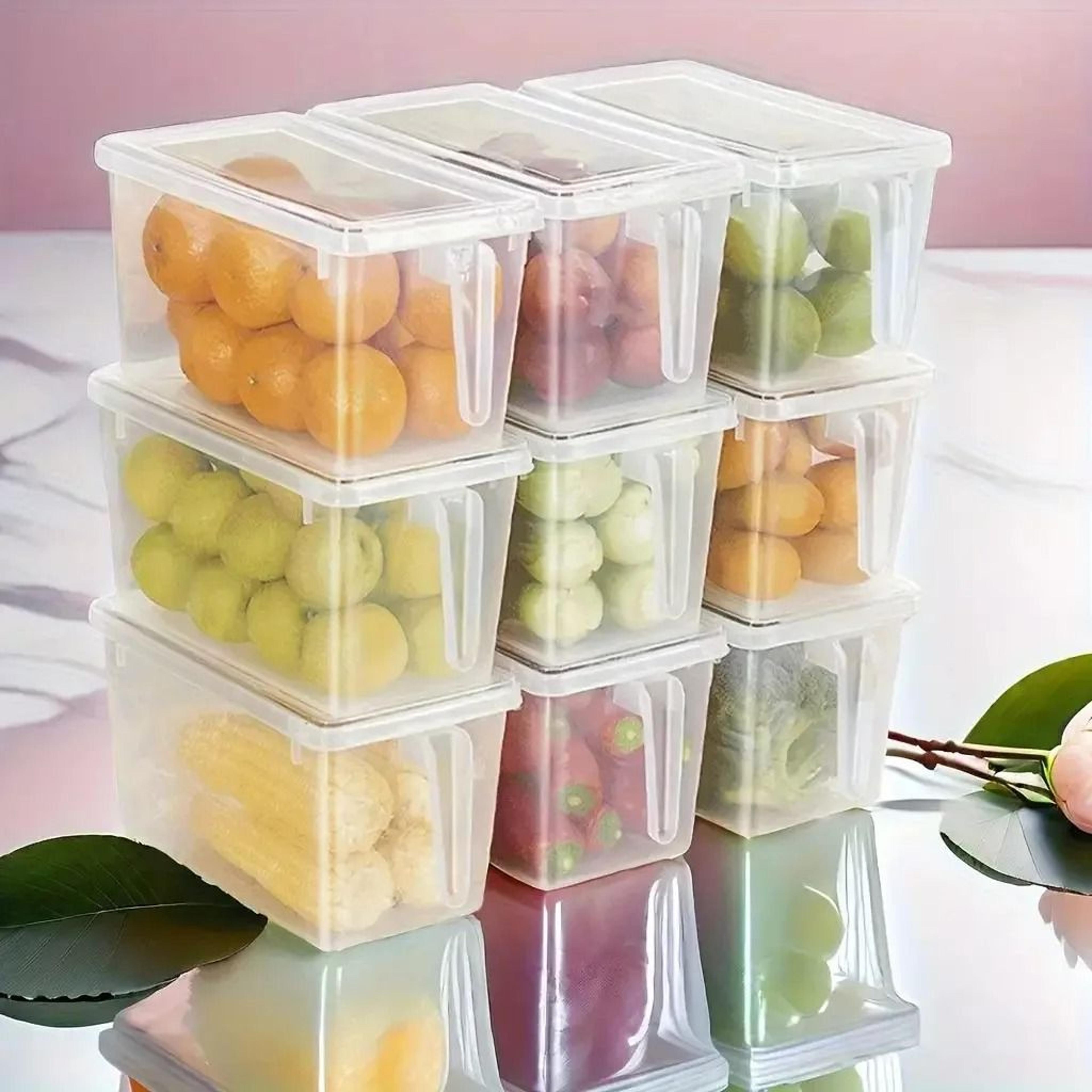 Clear Fridge Storage Container With Integrated Handle  Airtight FreshKeeping Lid 2
