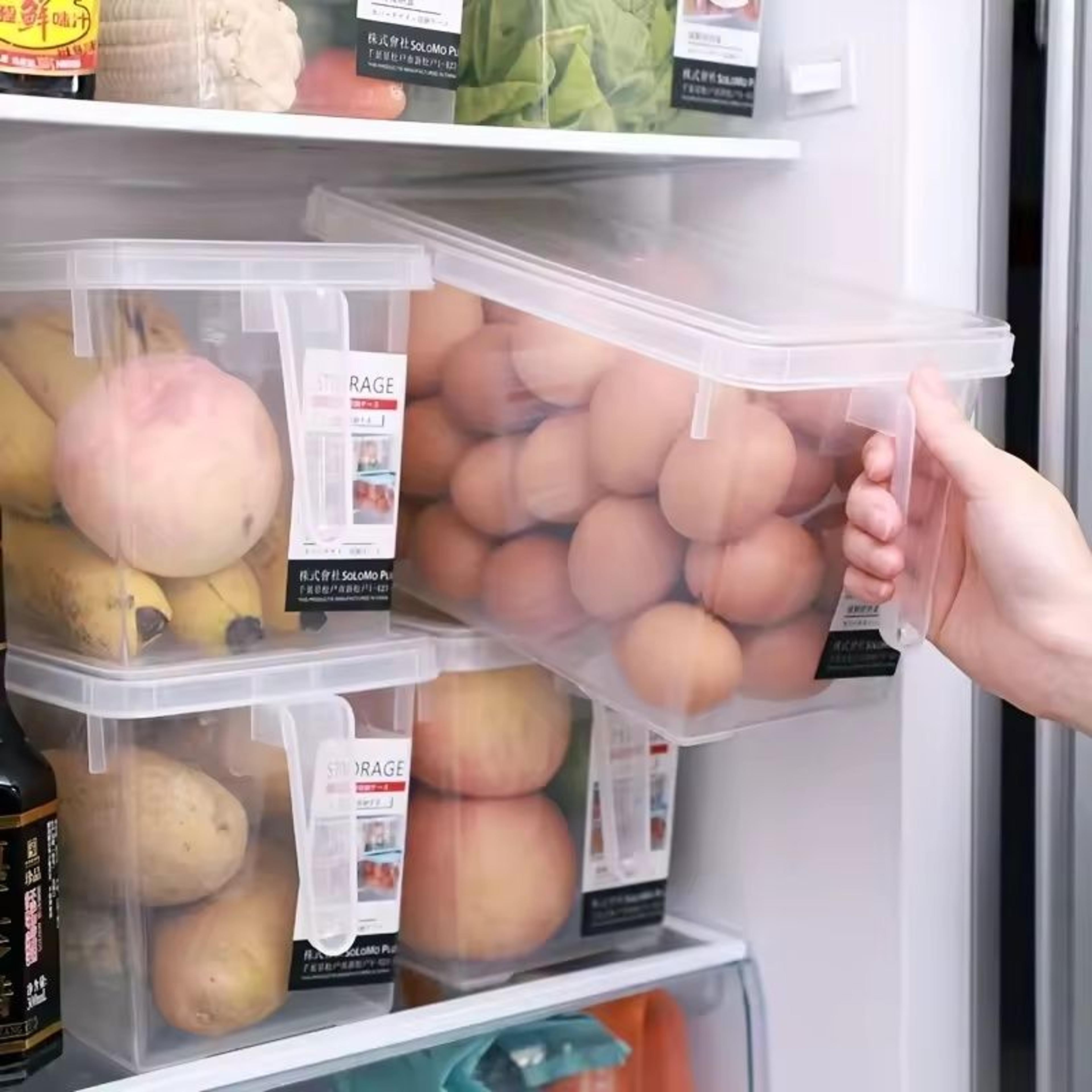 Clear Fridge Storage Container With Integrated Handle  Airtight FreshKeeping Lid 0