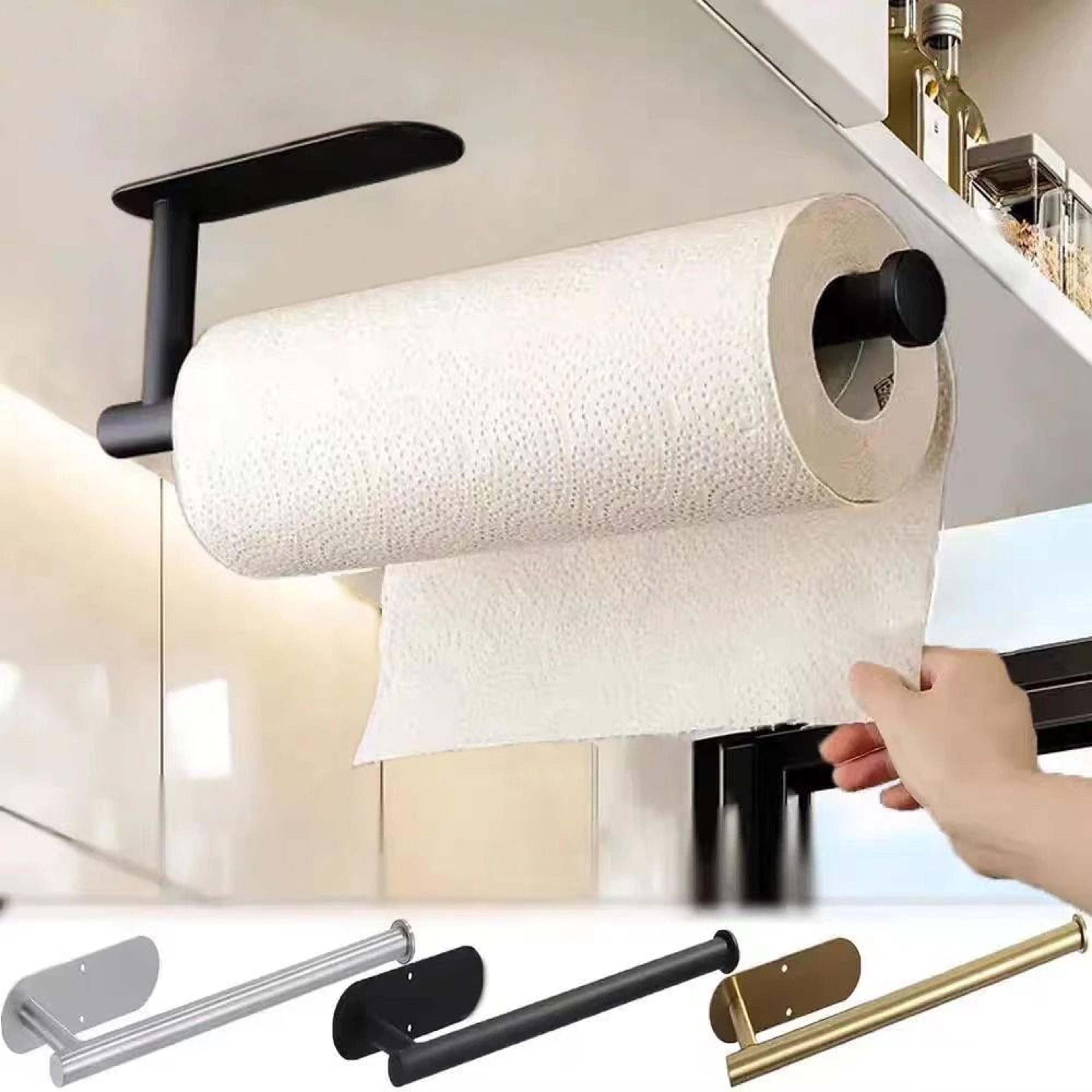 Adhesive Kitchen Paper Towel Holder  UnderCabinet Wall Mount Toilet Roll Tissue Hanger 0