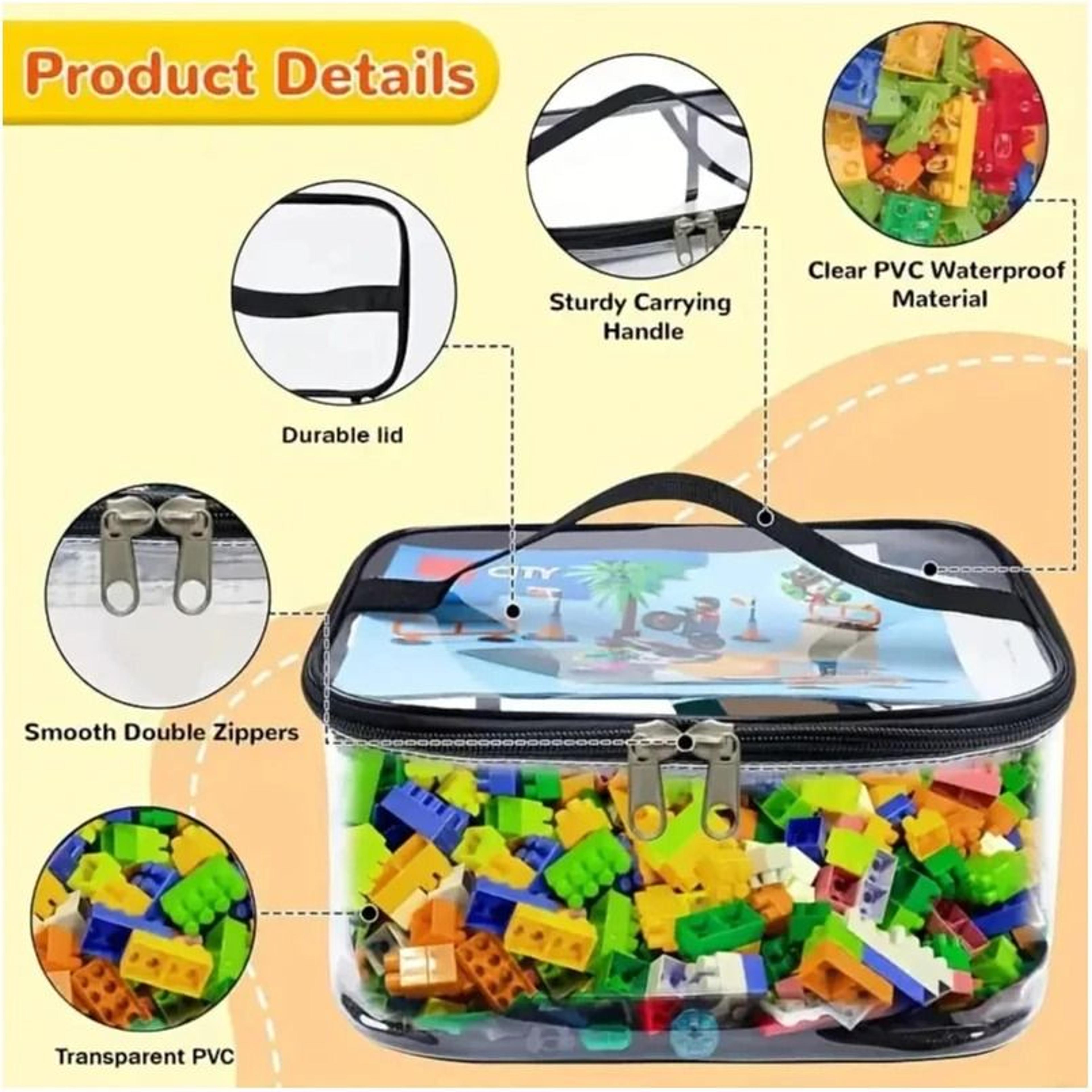 Transparent Mesh Zipper Toy Storage Bag  Large Capacity Puzzle Block  Board Game Organizer 3