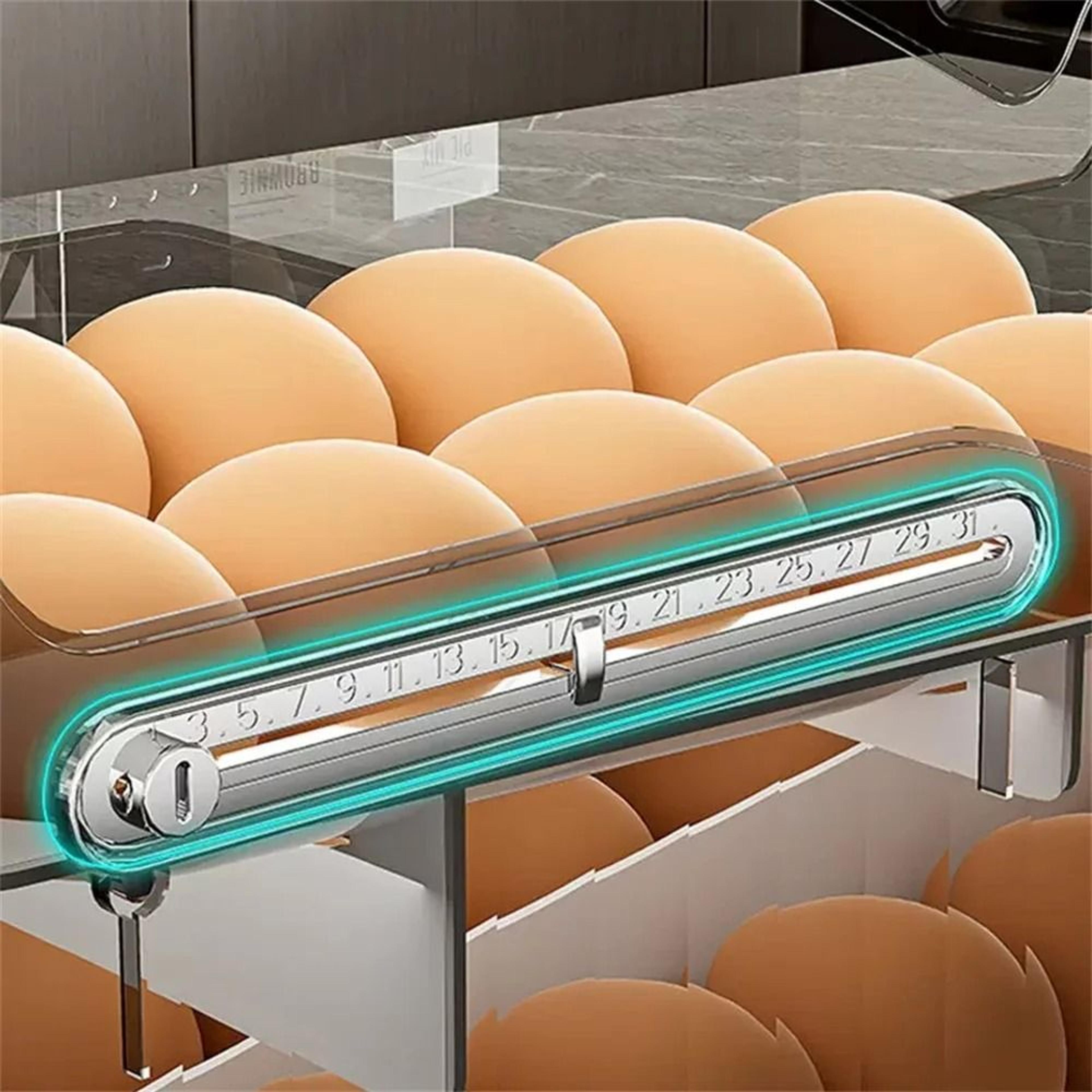 Automatic Scrolling Egg Storage Box  LargeCapacity Rolling Fridge Holder  Organizer 3