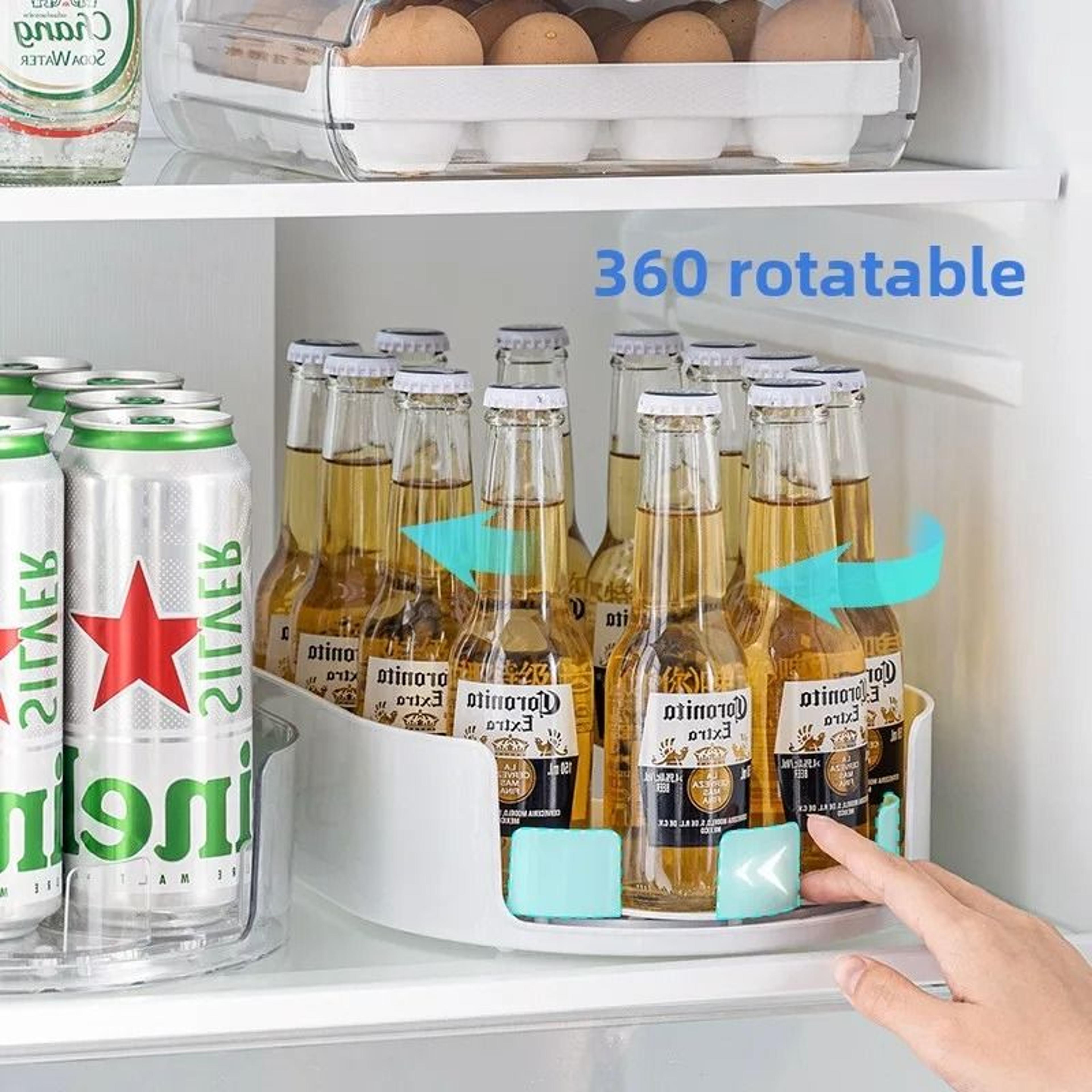 360Degree Rotating Refrigerator Storage Box  Multifunctional Lazy Susan Spice  Drink Organizer 0