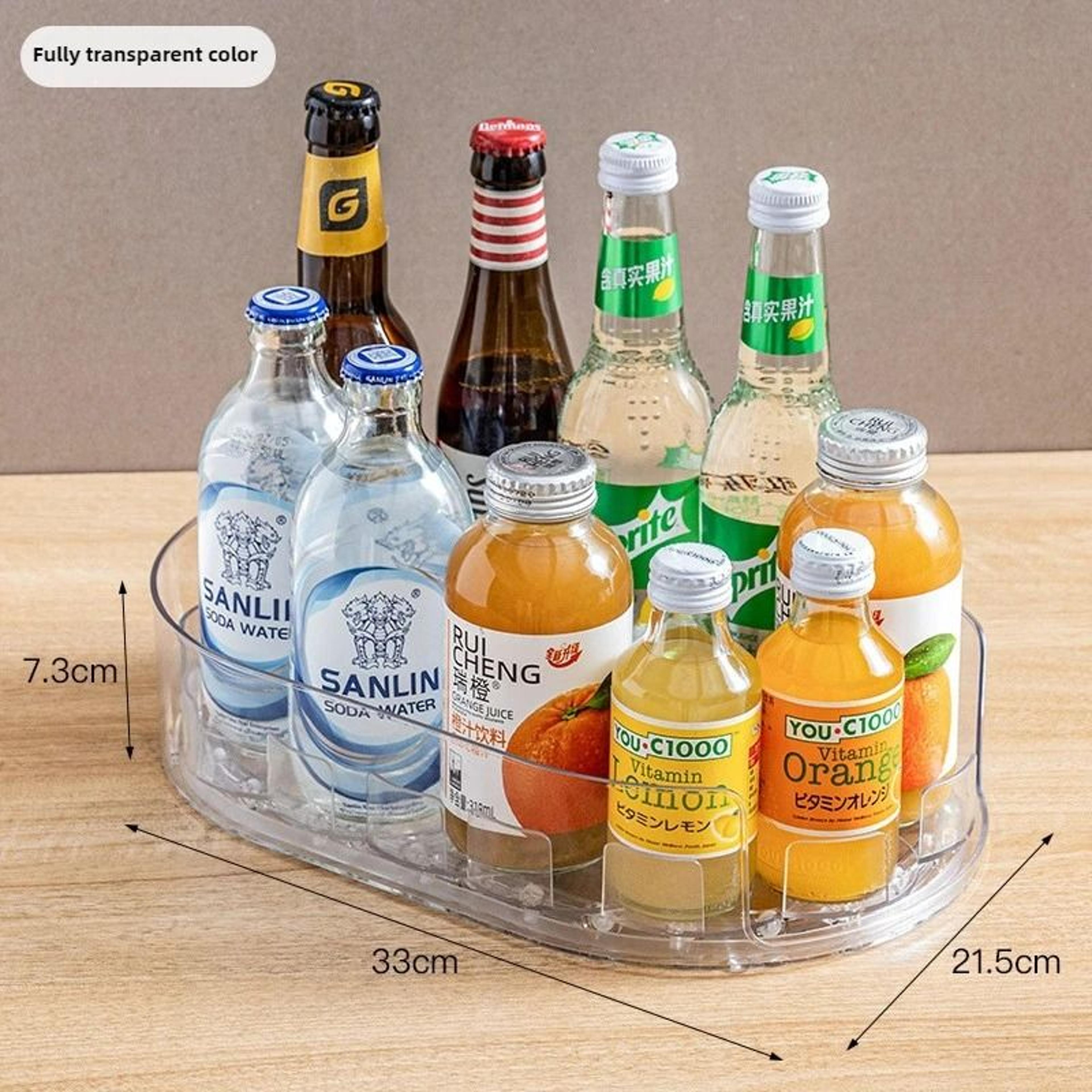 360Degree Rotating Refrigerator Storage Box  Multifunctional Lazy Susan Spice  Drink Organizer 5