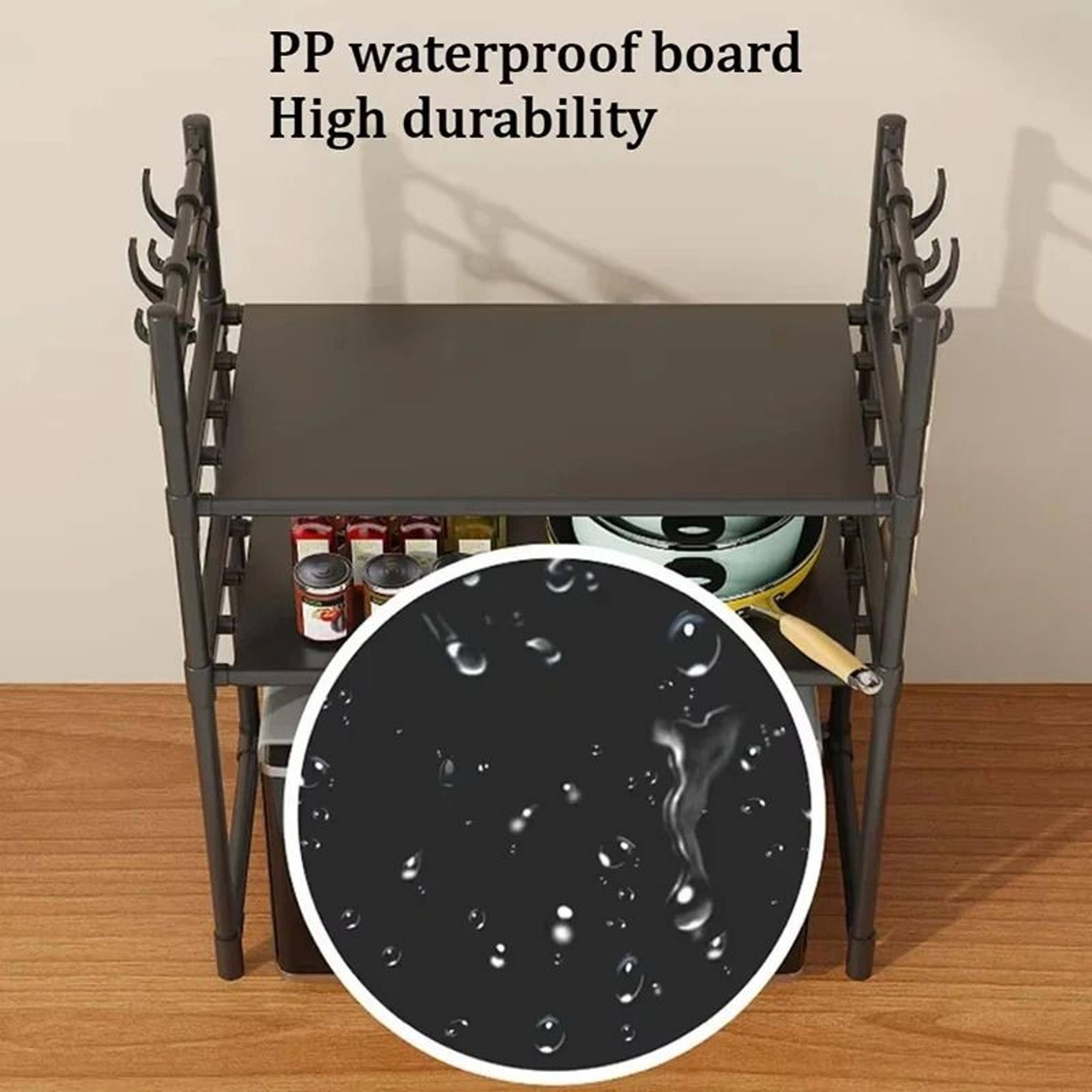 MultiLayer Countertop Microwave Rack  Premium Standing Kitchen Organizer  Seasoning Shelf 3