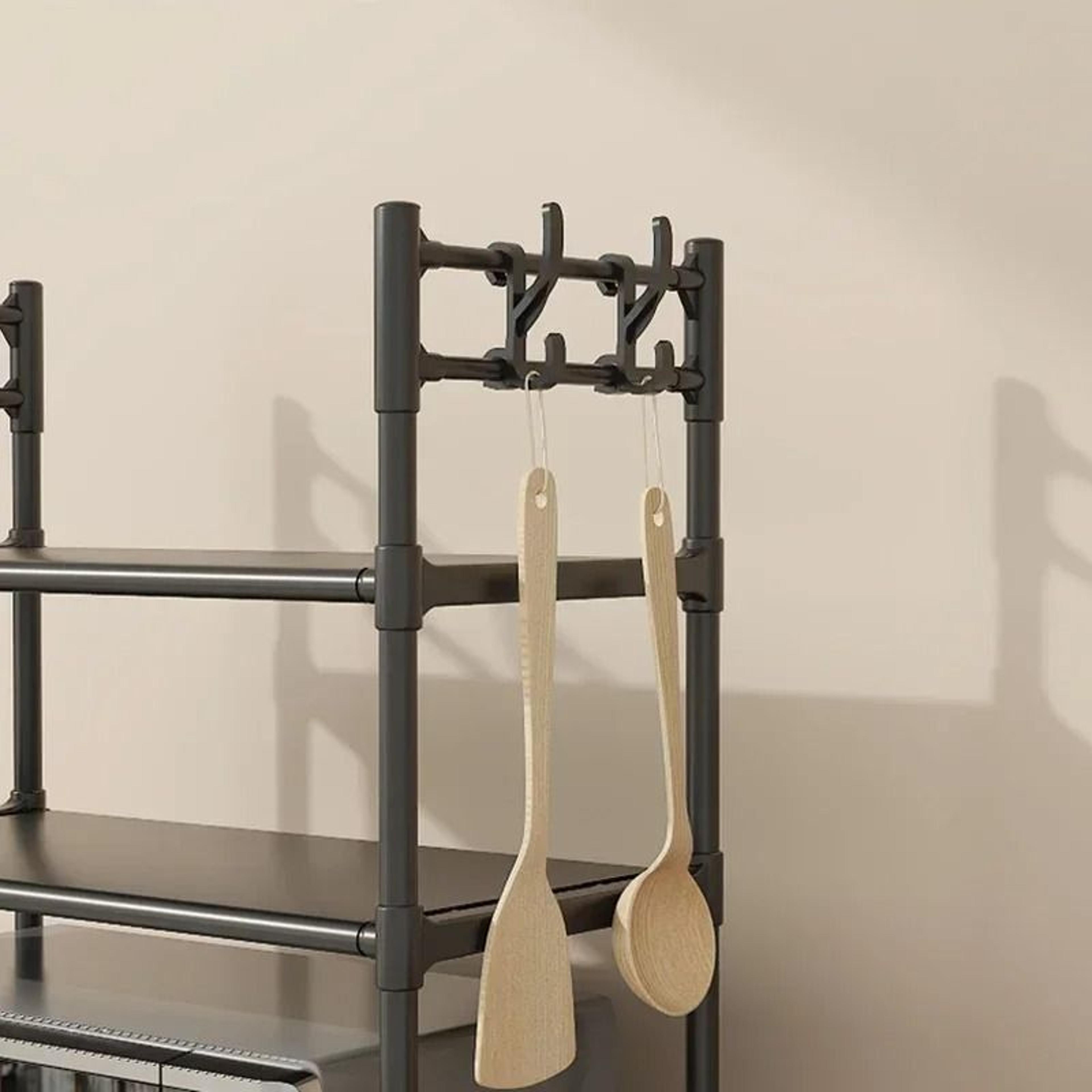 MultiLayer Countertop Microwave Rack  Premium Standing Kitchen Organizer  Seasoning Shelf 4