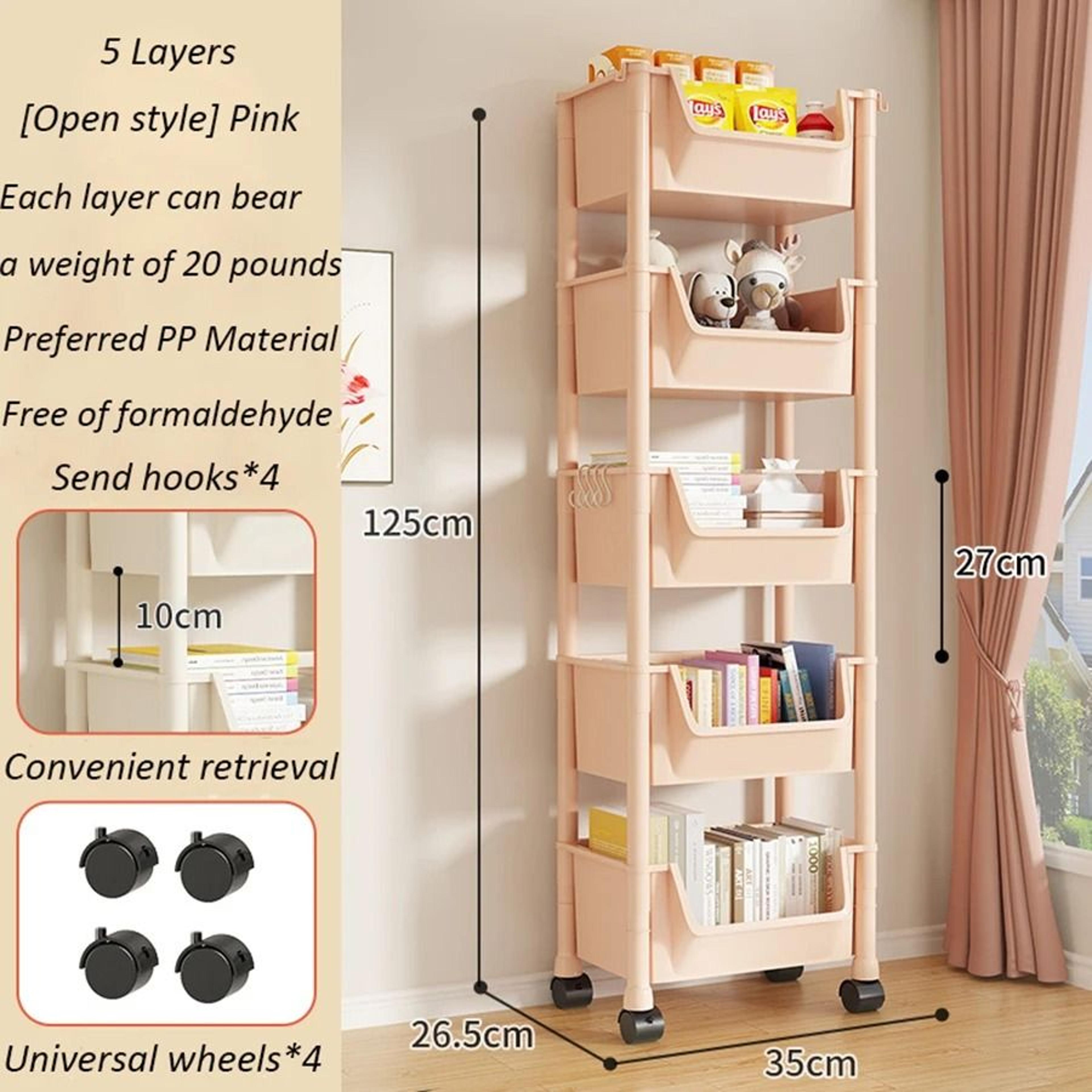 Multifunctional Rolling Storage Cart  Slim Mobile Utility Snack Rack  Organizer Tower 11