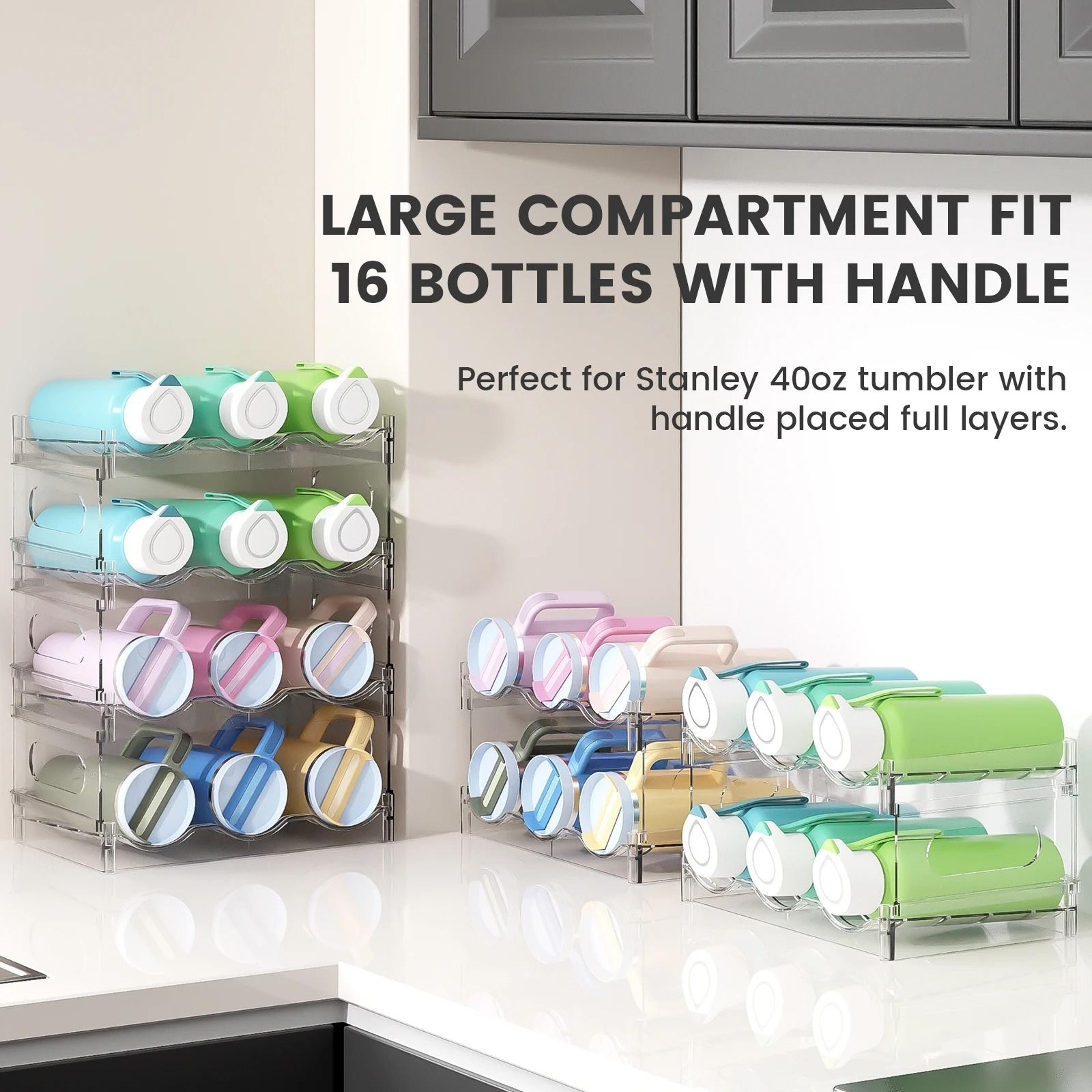 Stackable Water Bottle  Wine Storage Rack  Premium MultiTier Transparent Countertop Organizer 0