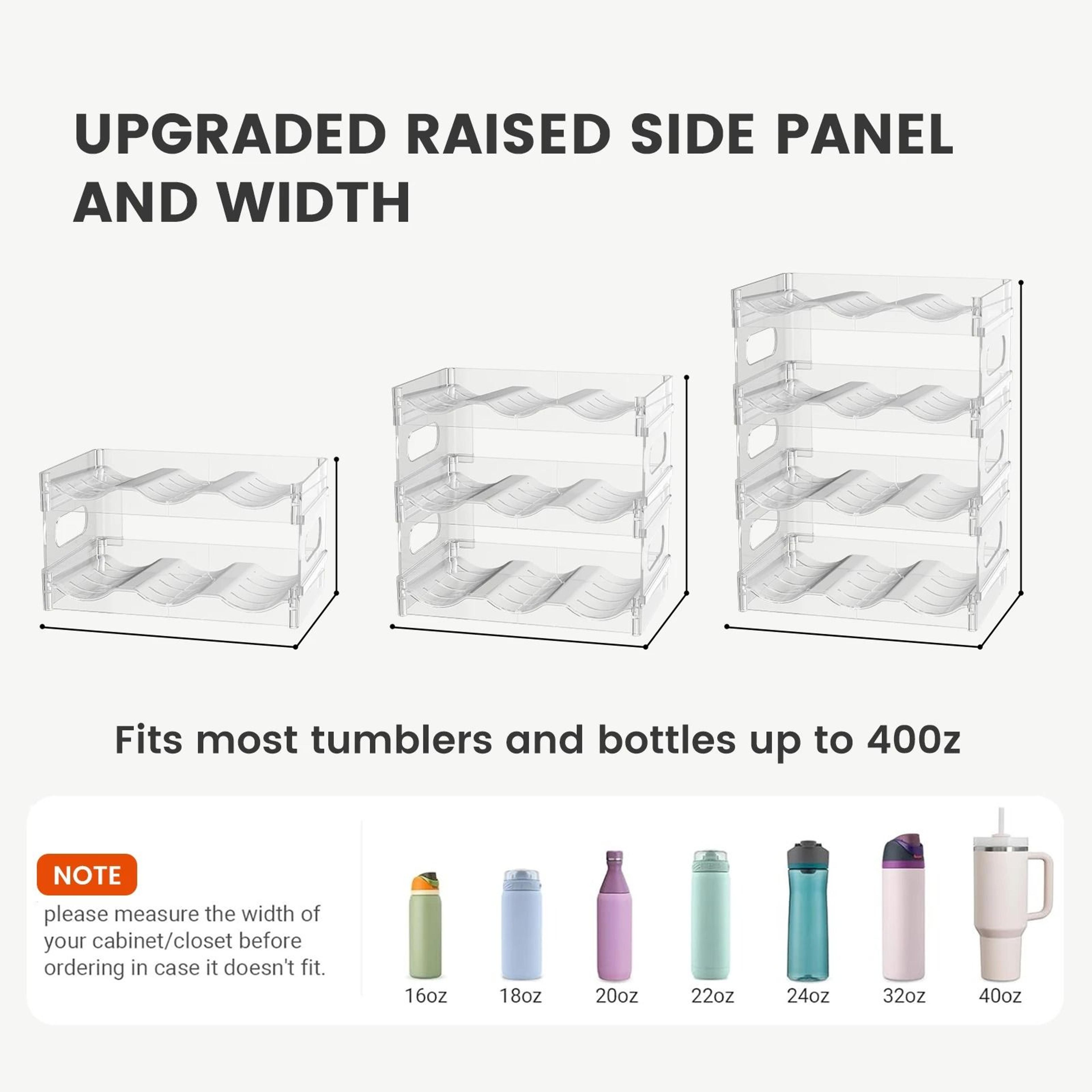 Stackable Water Bottle  Wine Storage Rack  Premium MultiTier Transparent Countertop Organizer 2