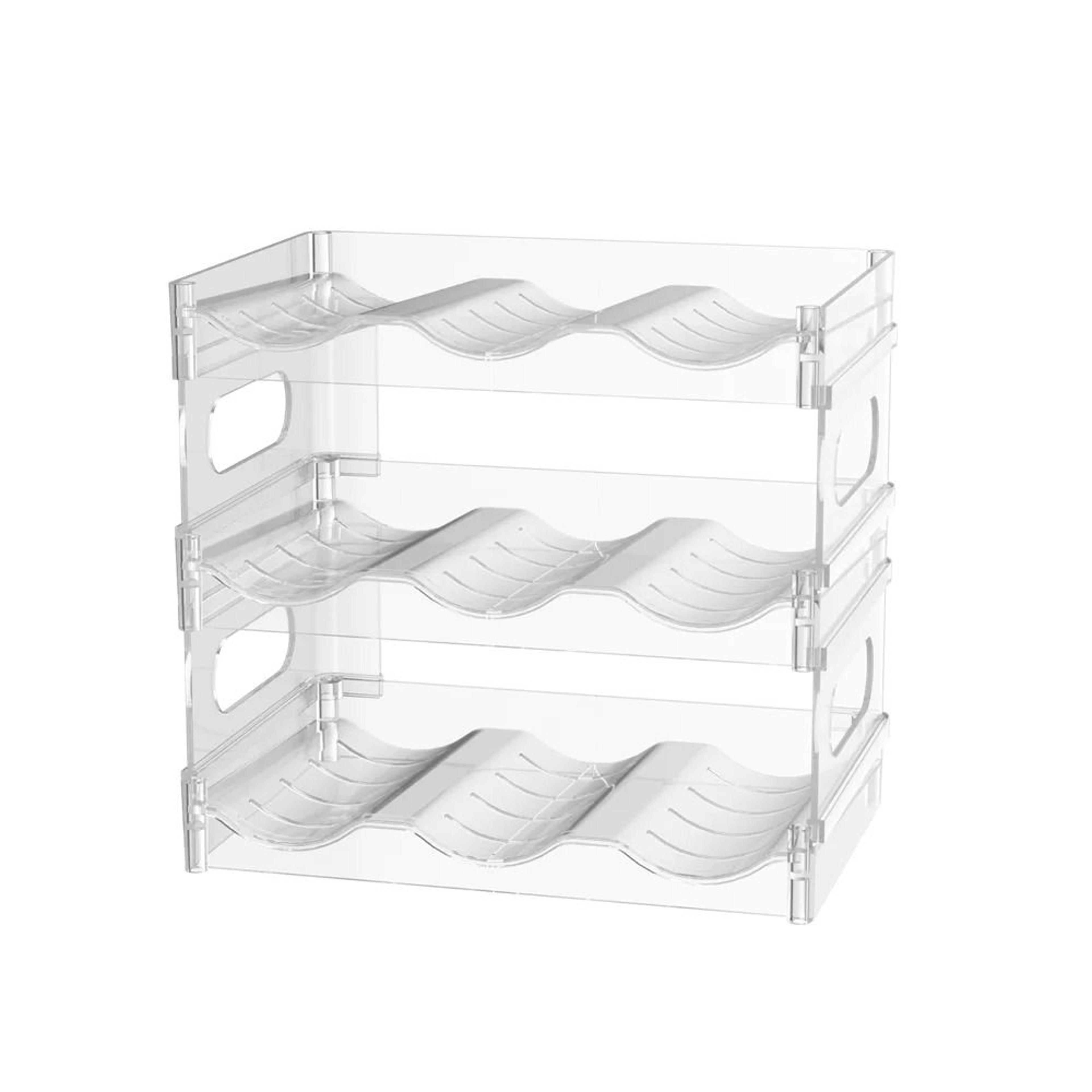 Stackable Water Bottle  Wine Storage Rack  Premium MultiTier Transparent Countertop Organizer 7