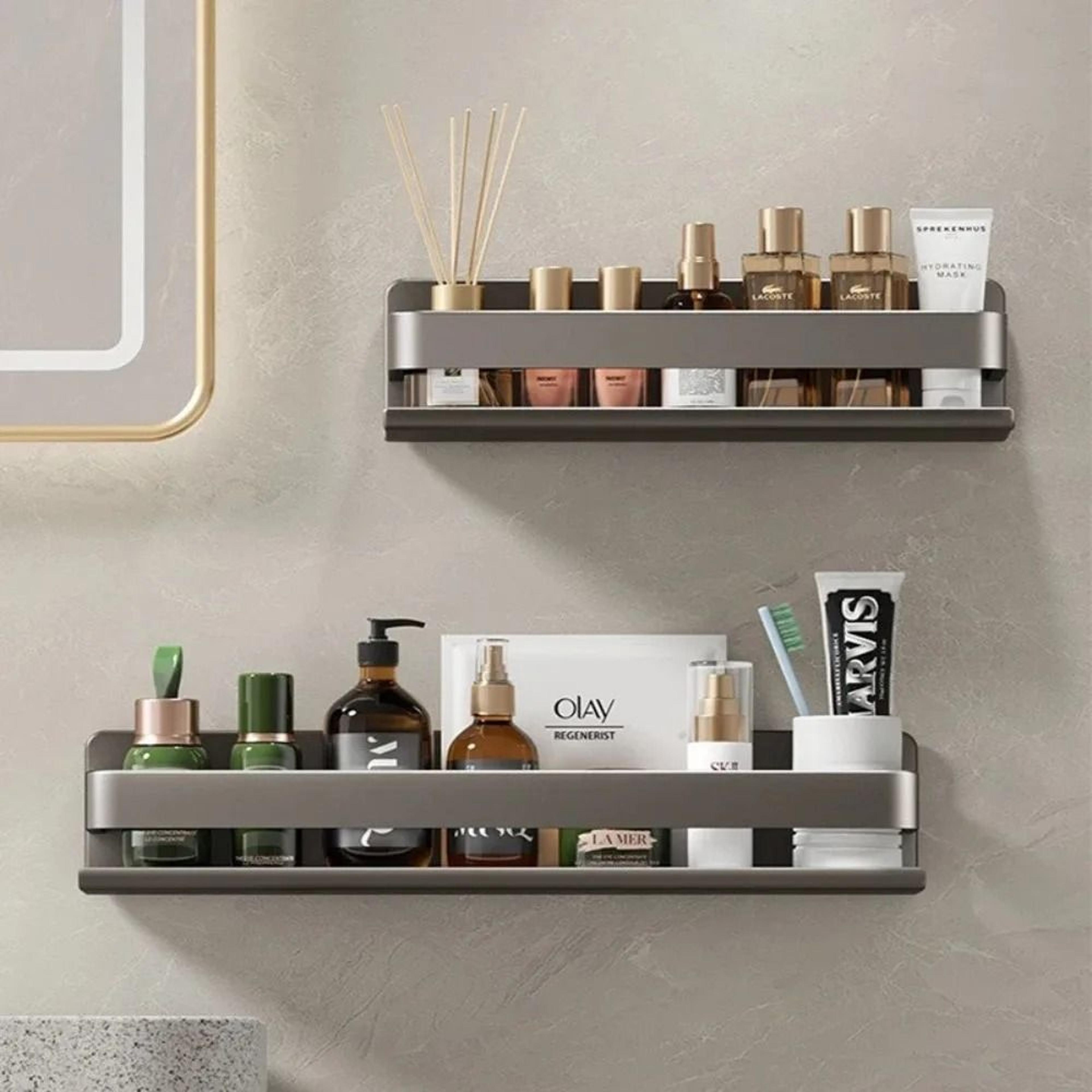 WallMounted MultiFunctional Bathroom  Kitchen Storage Shelf 2