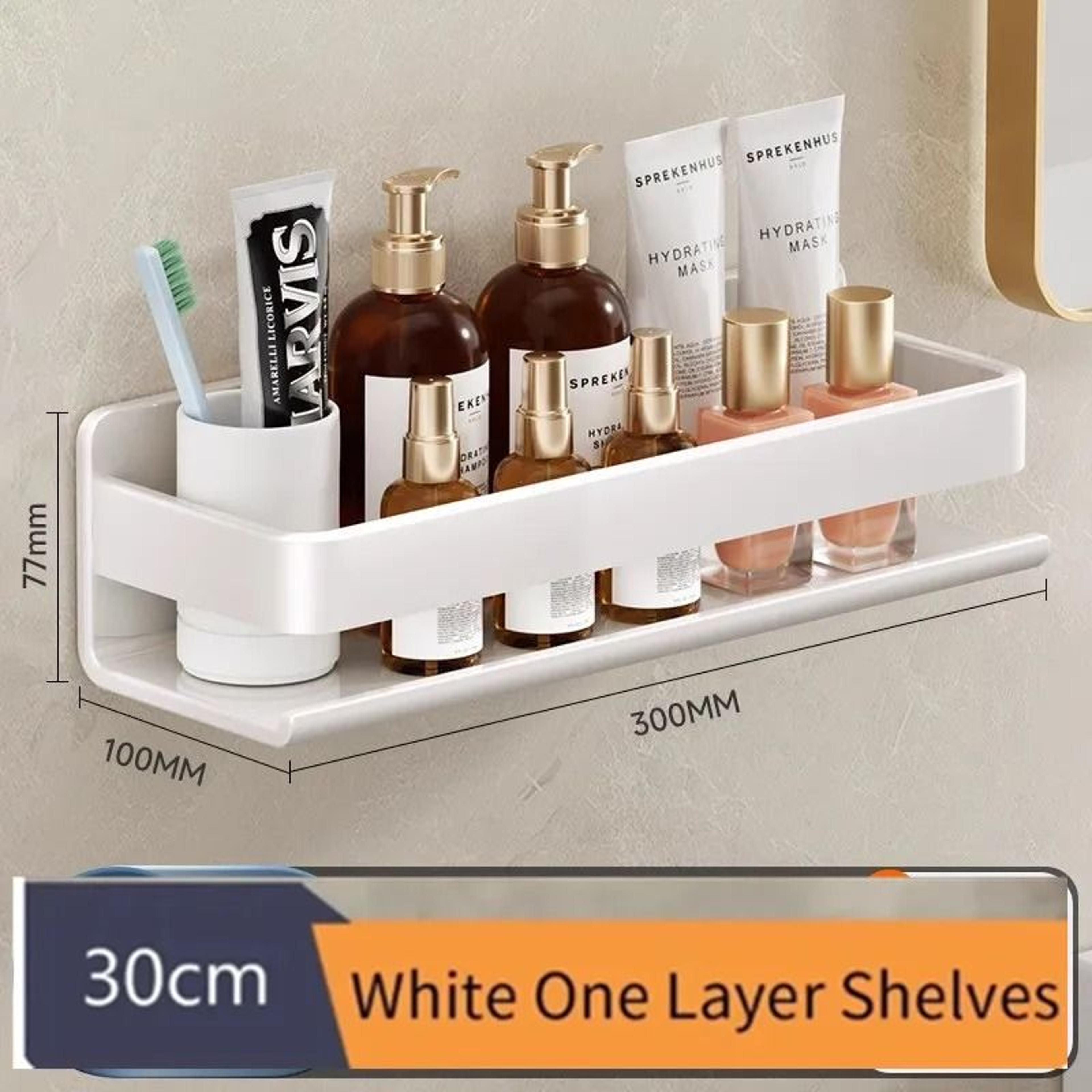 WallMounted MultiFunctional Bathroom  Kitchen Storage Shelf 6