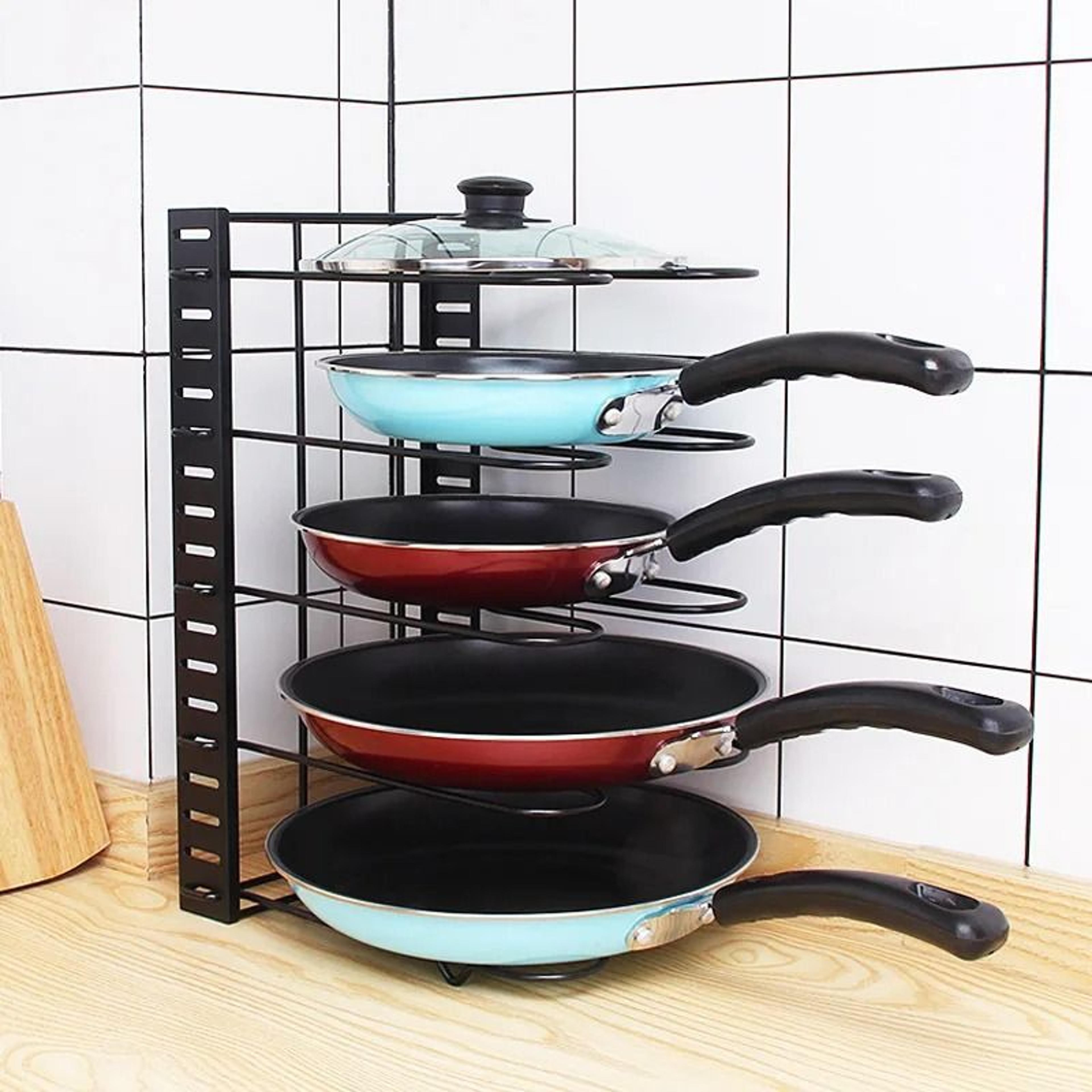 MultiLayer Bilateral Iron Wire Pots And Pans Organizer Rack 2
