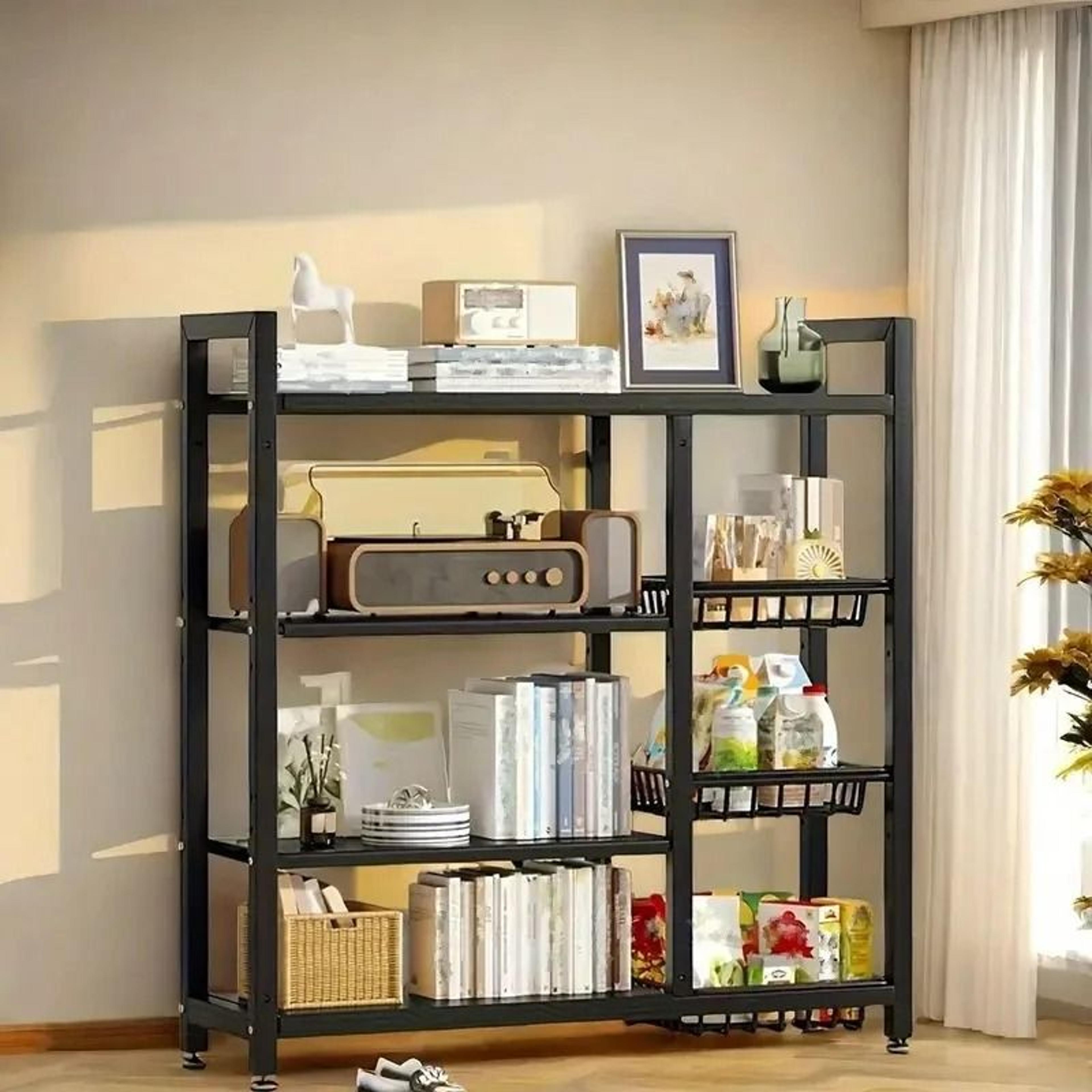 4Tier MultiFunctional Removable Black Metal Fruit  Vegetable Storage Rack 5