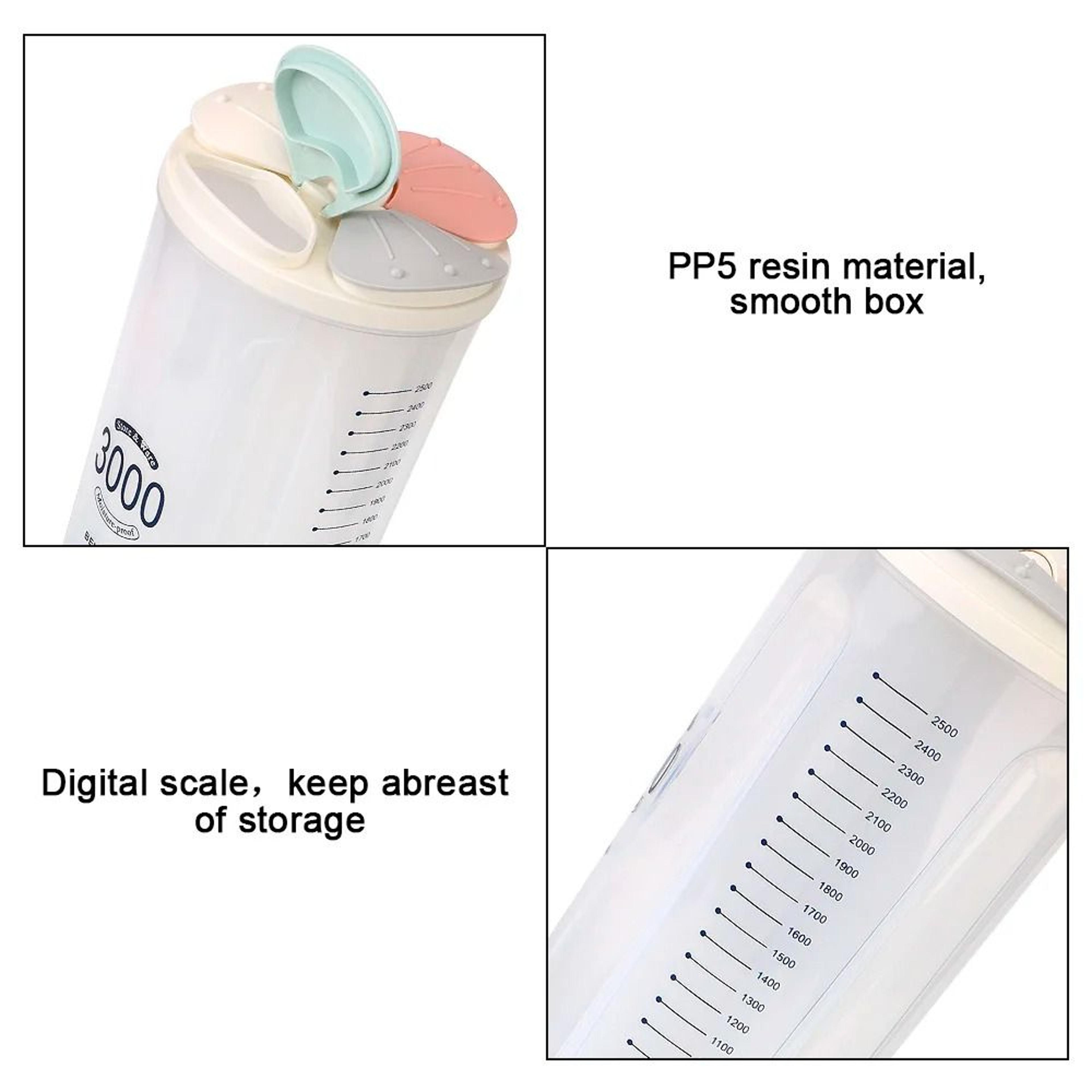 Compartment Plastic Sealed Rotating Dry Food  Rice Container Storage Tank 4