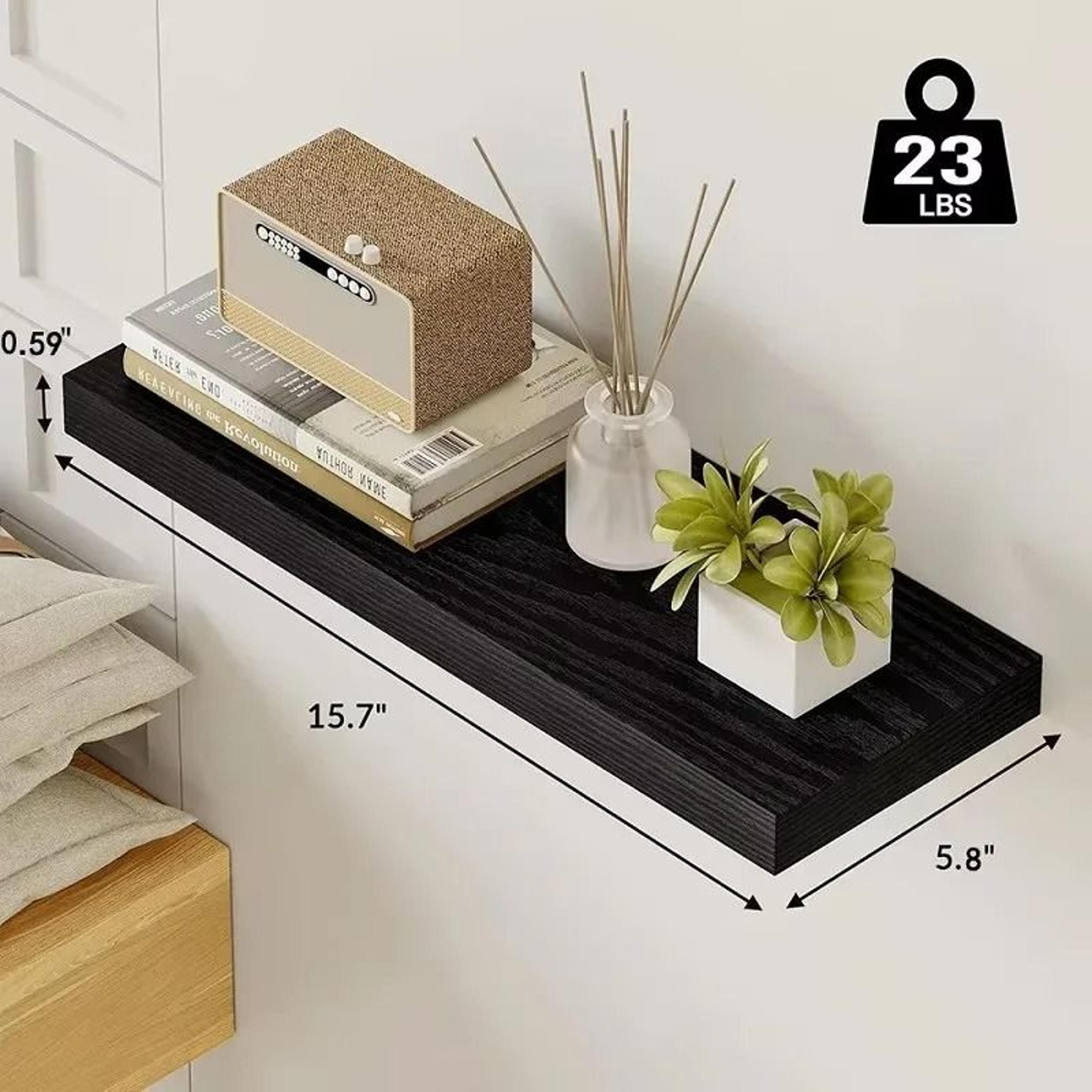 Premium Solid Wood Floating Shelf  WallMounted Display Organizer 1