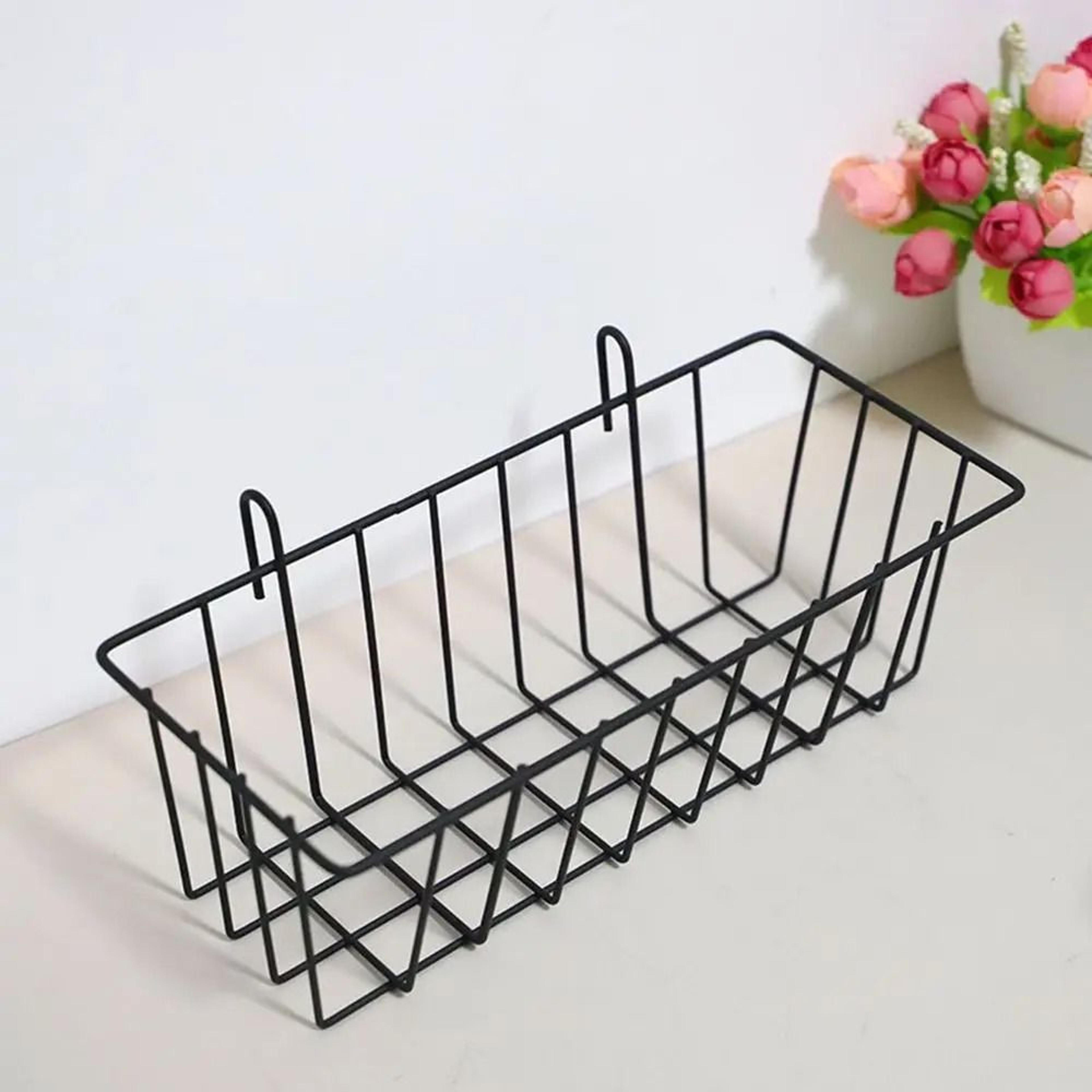 Multifunctional Wire Grid Panel Hanging Storage Basket  DIY Wall Organizer 4