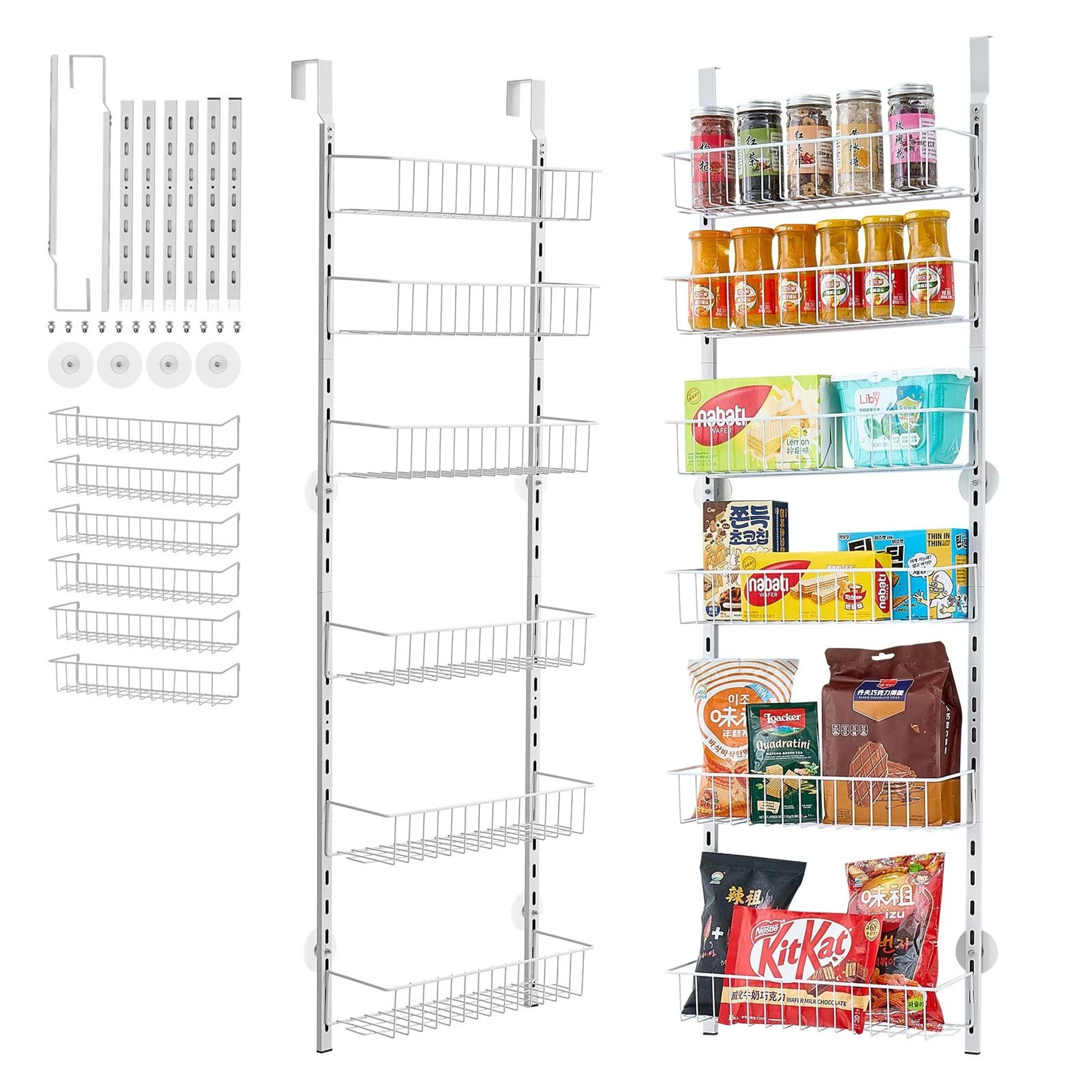 succebuy premium over-the-door pantry organizer & heavy-duty steel spice rack