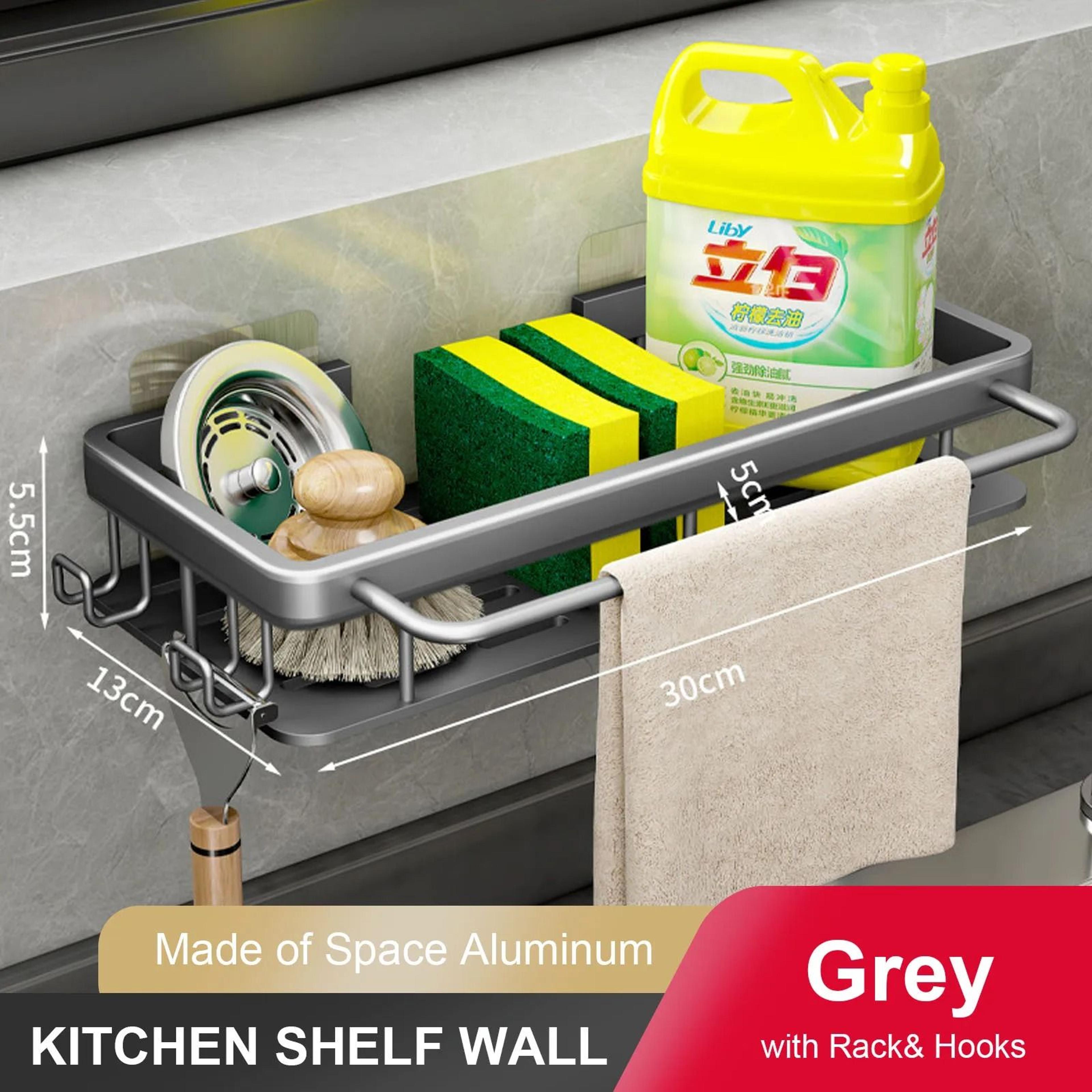 Wall Storage Suspended Kitchen Sink Drainer Sponge Holder  Soap Rack 5