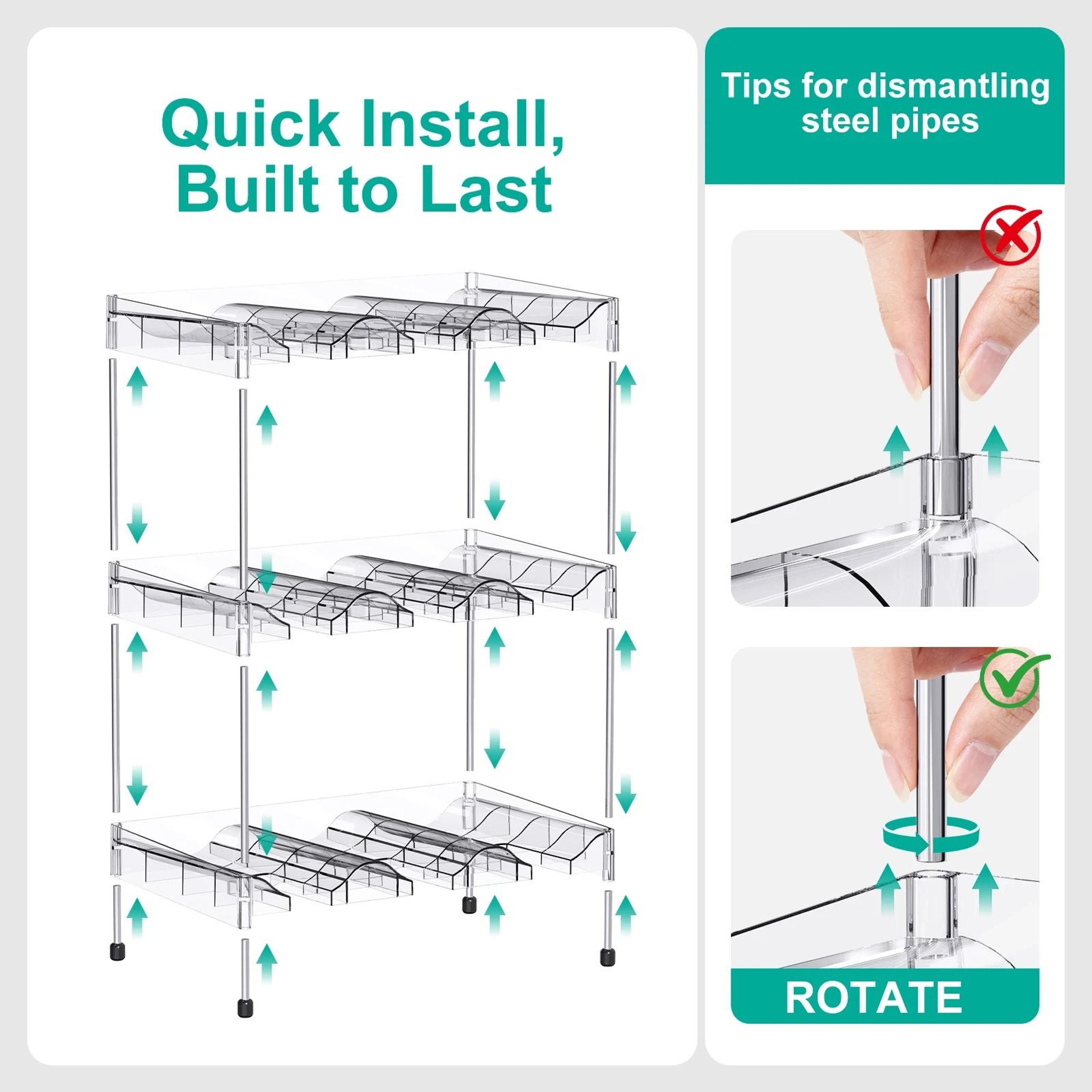 Stackable Water Bottle Organizer  Tumbler Storage Rack 3