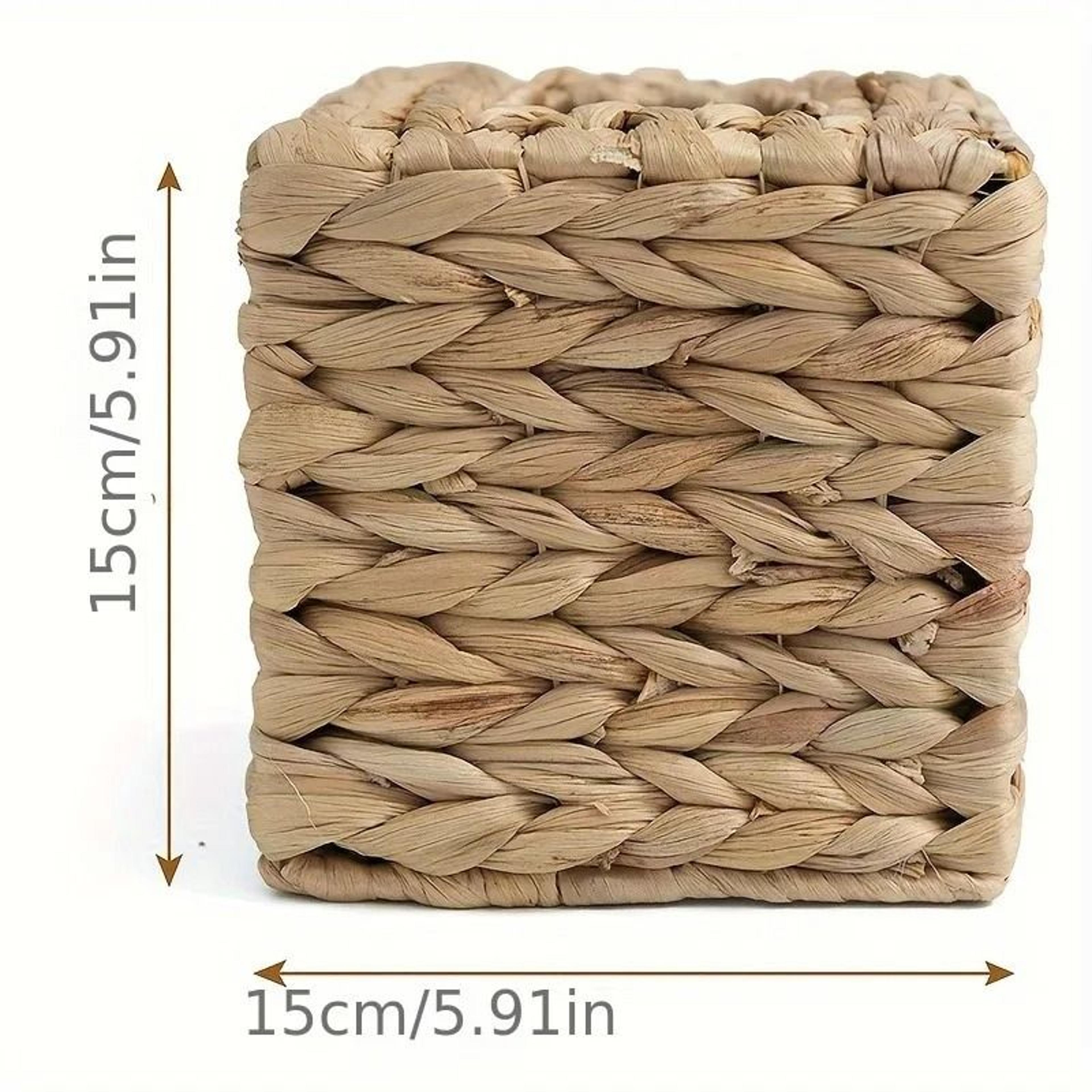 1pc Woven Tissue Box Stand  Square Decorative Tissue Cube Box Holder 4