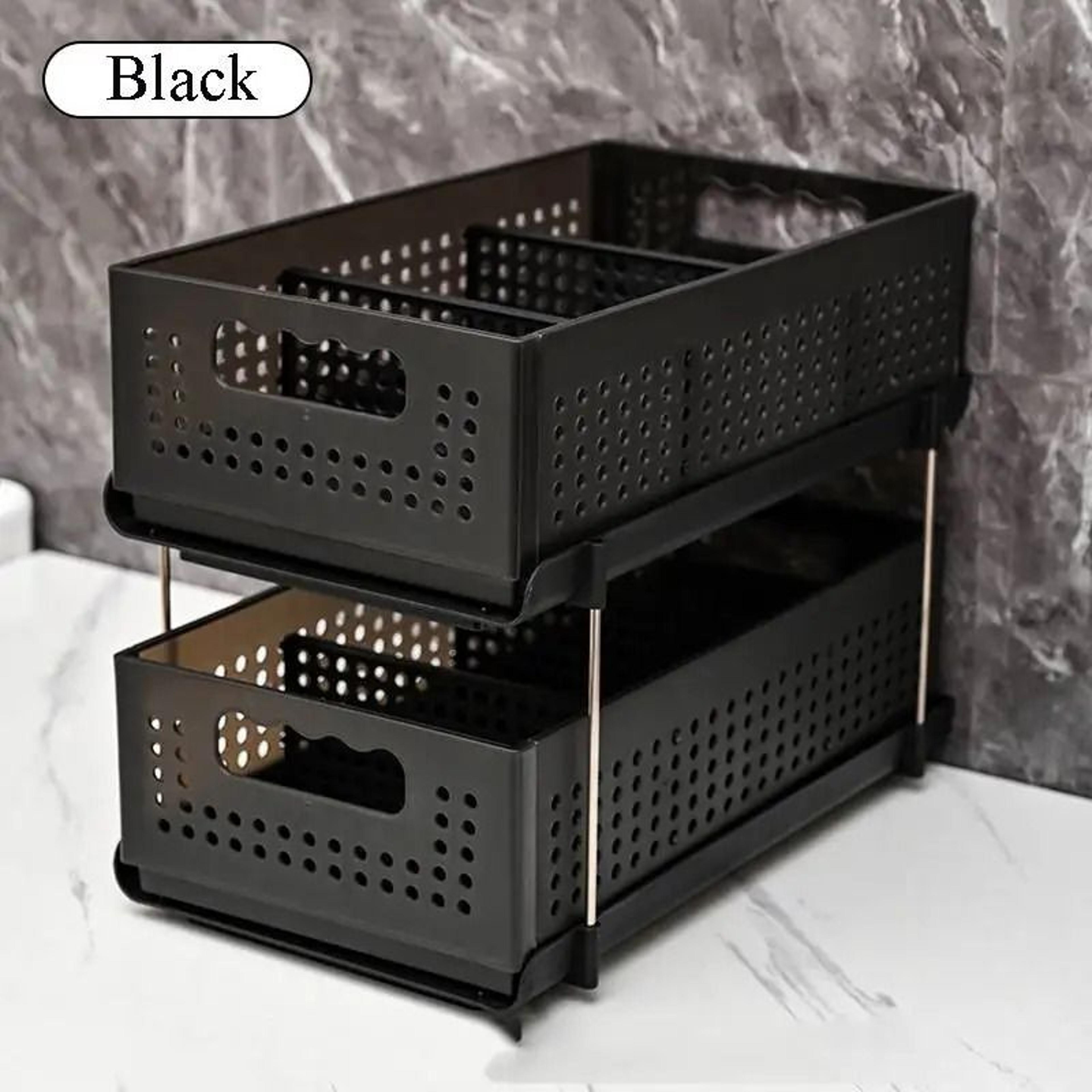 2Tier Pull Out Cabinet Organizers  Portable SlideOut Storage Rack 6