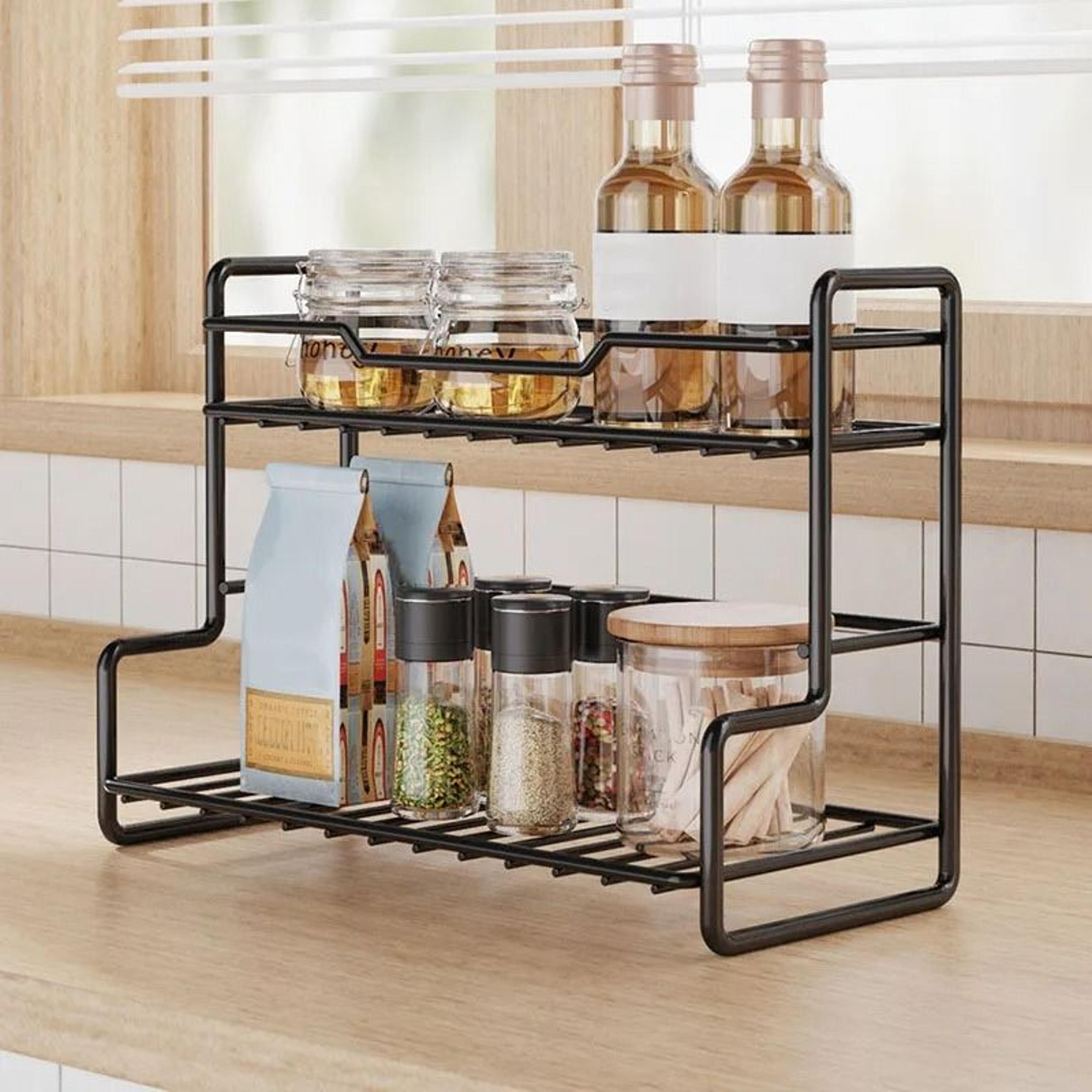 Stainless Steel Storage Rack NoDrilling Multifunctional Organizer Shelf 0