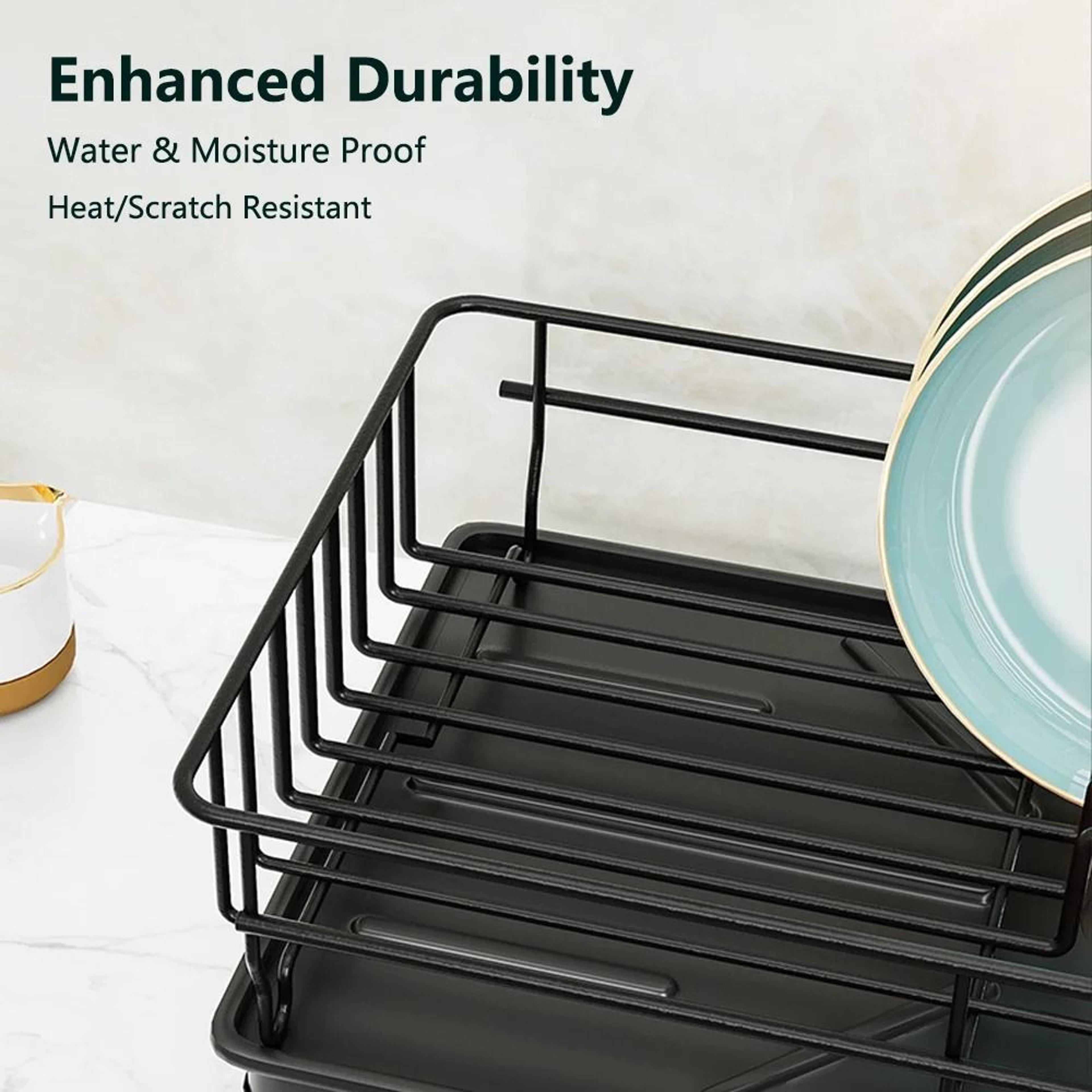 MultiFunctional Countertop Dish Rack  Stackable Cabinet Utensil Drainer 4