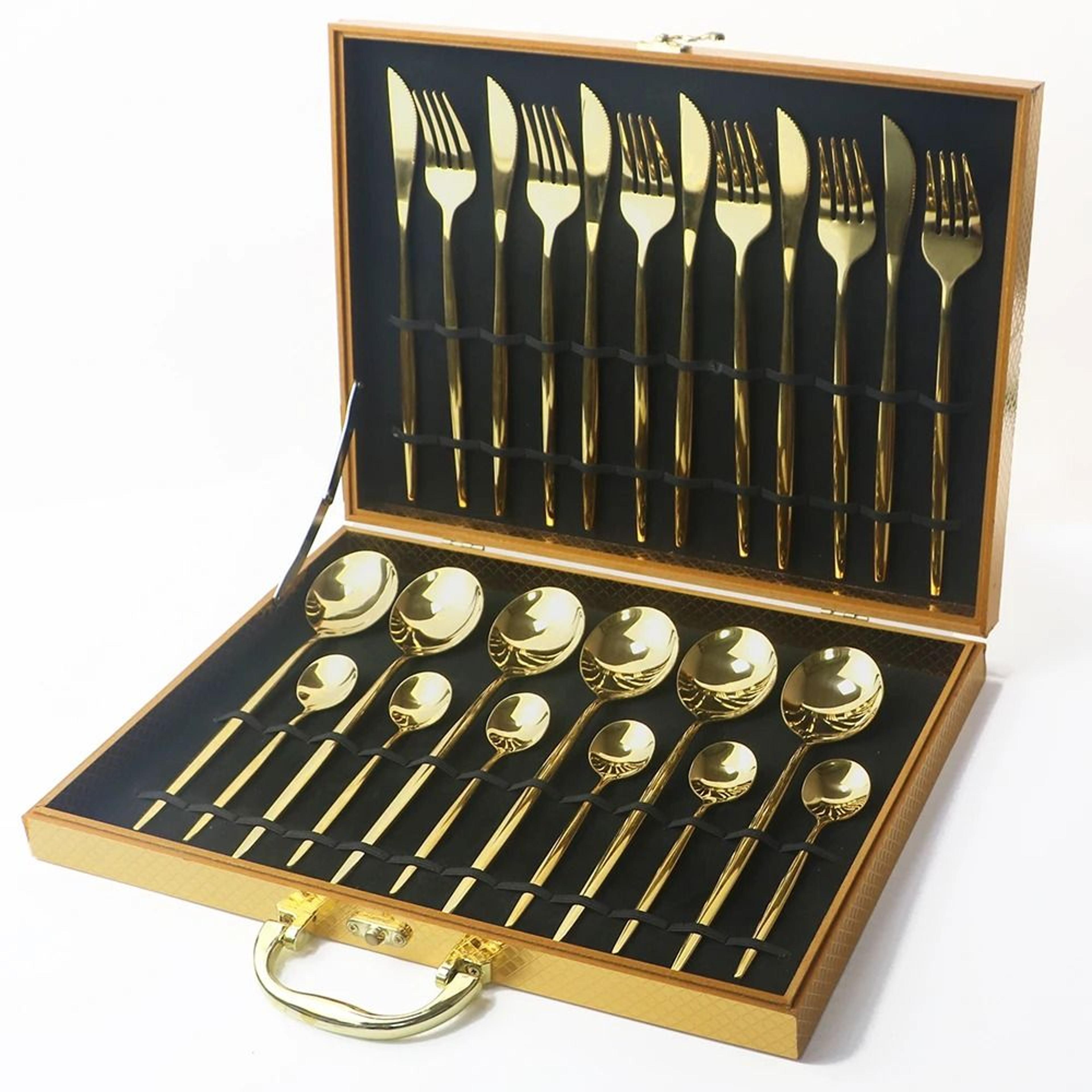 Premium Antioxidative Wooden Tableware Gift Box  1624 Pcs Cutlery Storage  Collection Case 5