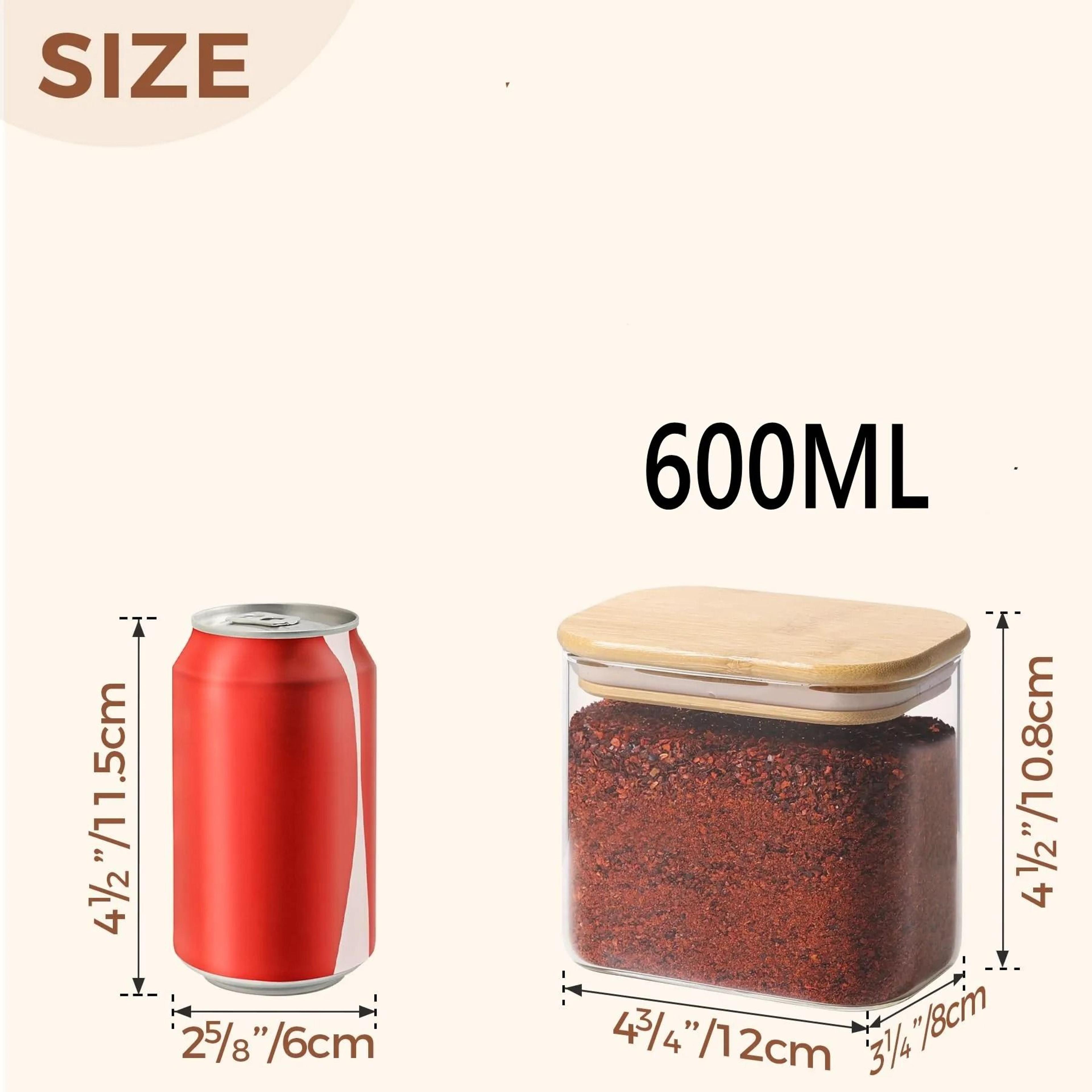 Premium Rectangular Clear Glass Storage Jars With Airtight EcoFriendly Bamboo Lids 7