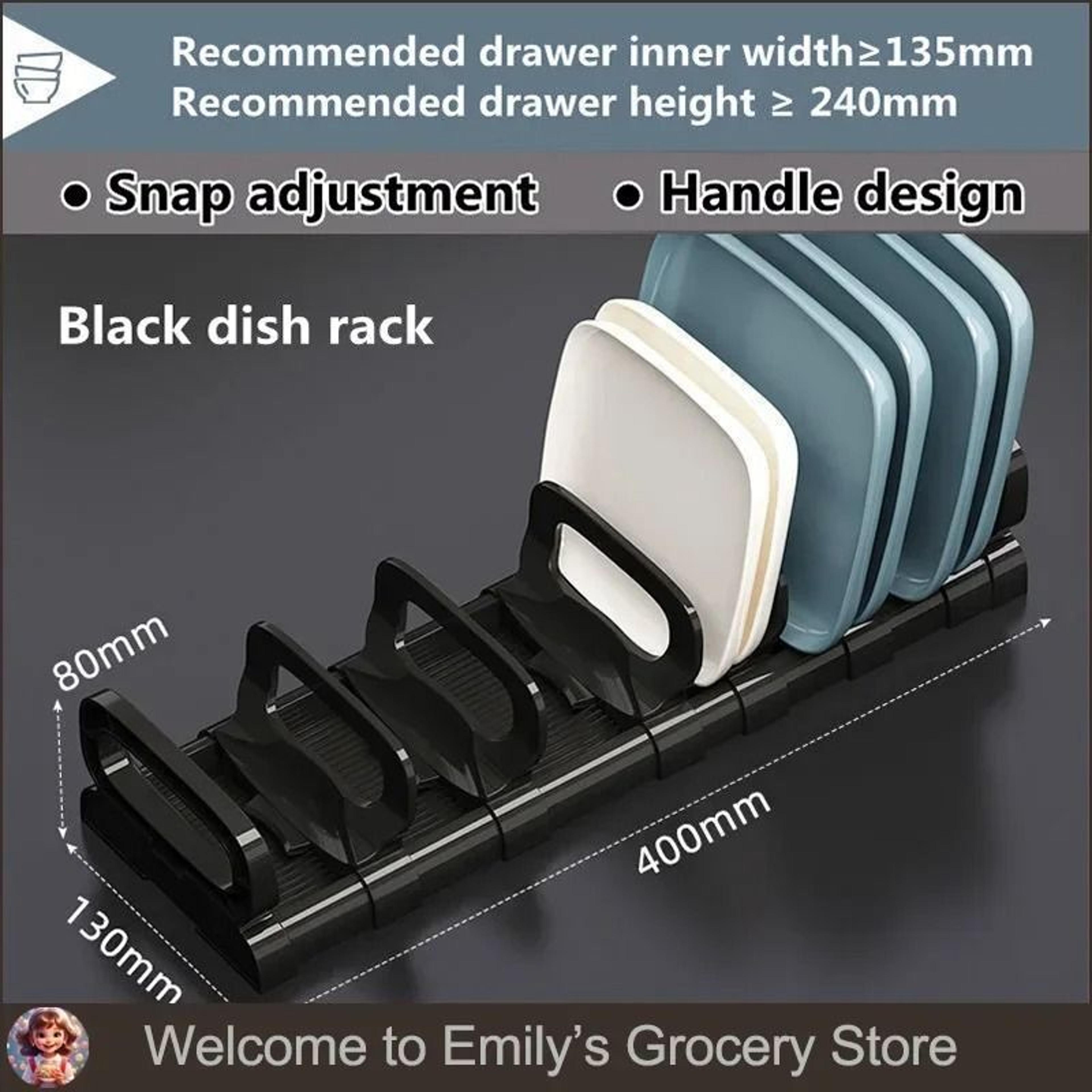 Retractable Drawer Dishes  Bowls Storage Holder  Adjustable Kitchen Cabinet Dish Rack 8