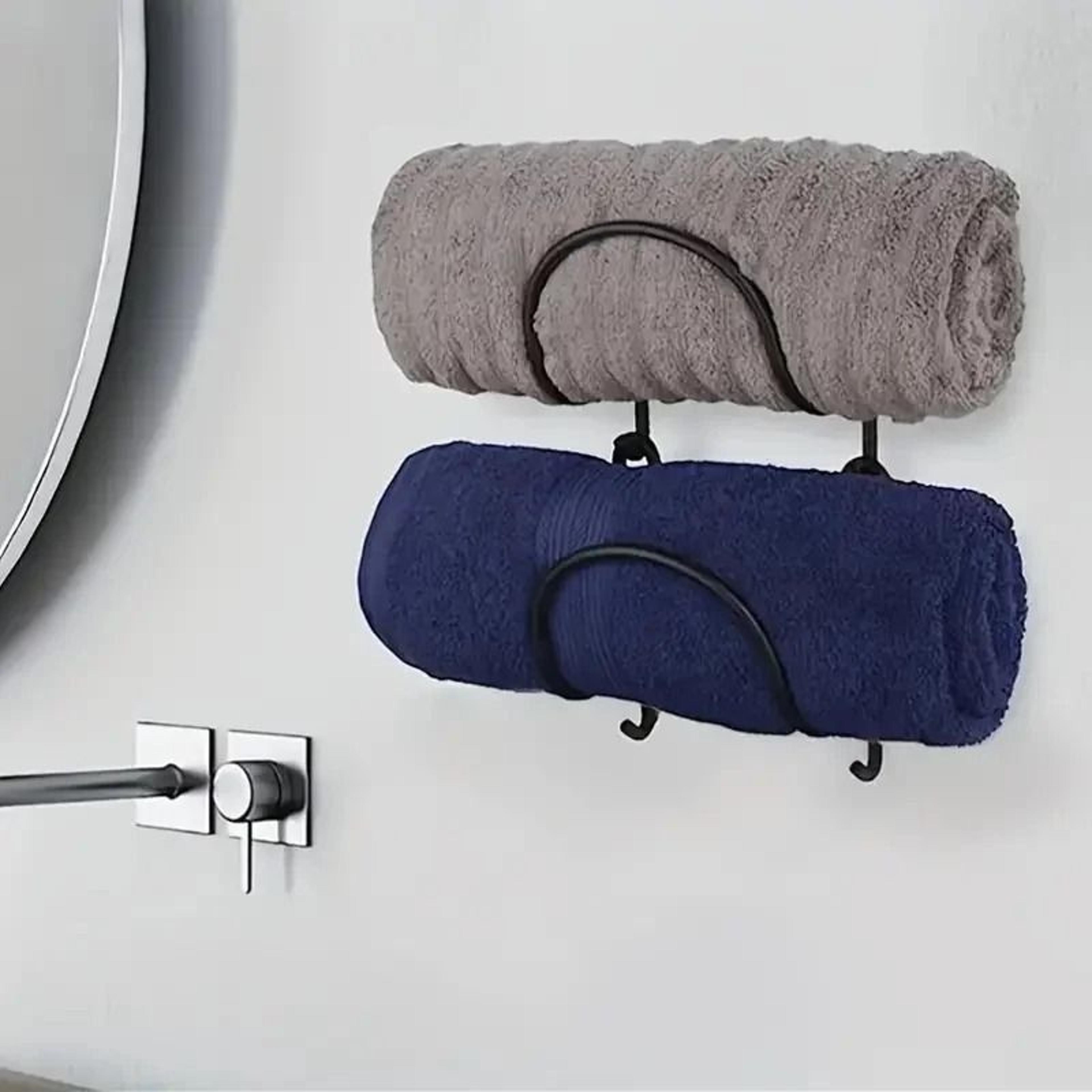 WallMounted MultiLayer Towel  Wine Display Rack  PunchFree Wall Organizer Decor 2