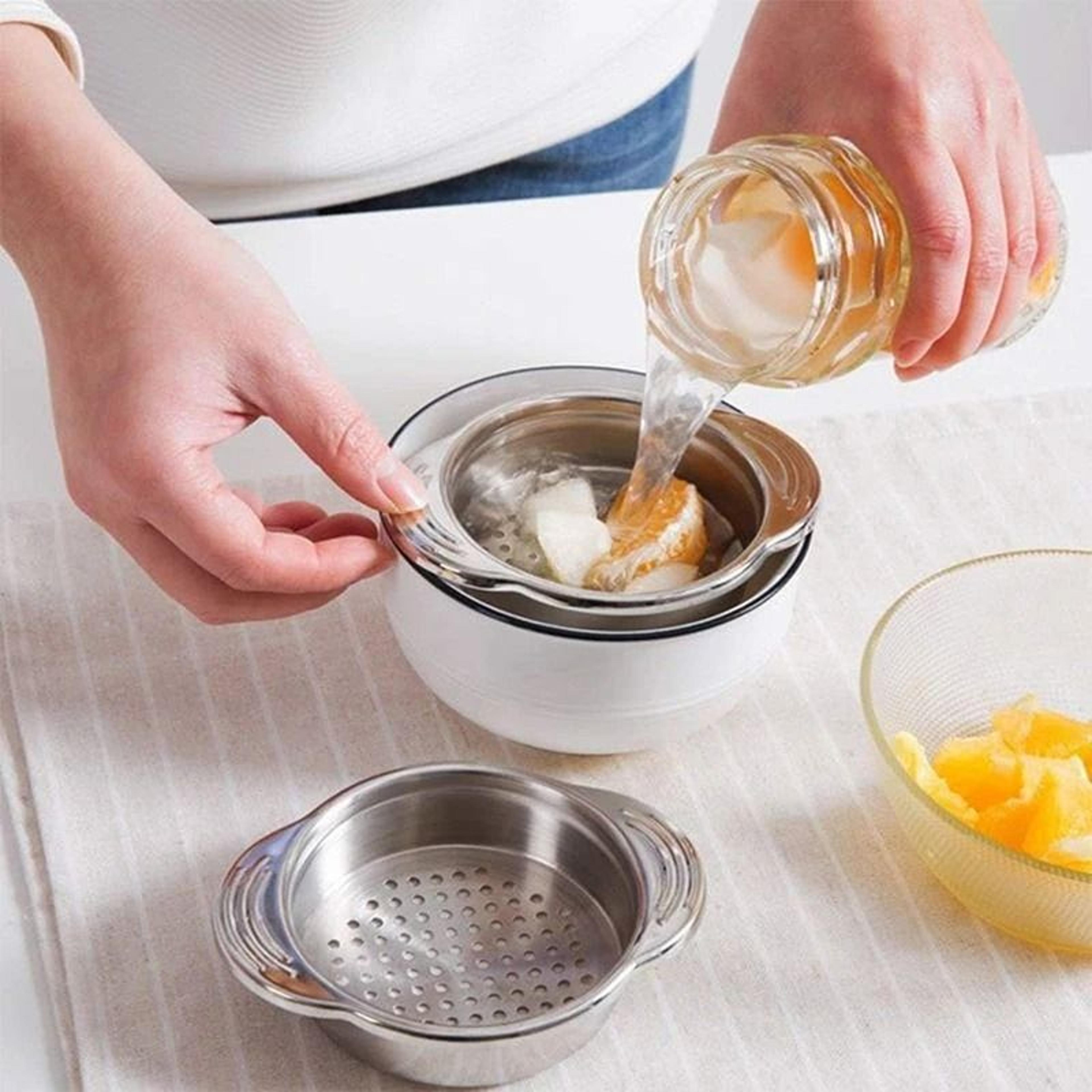 stainless steel can strainer - tuna press canning colander & oil drainer for kitchen vegetables & fruits
