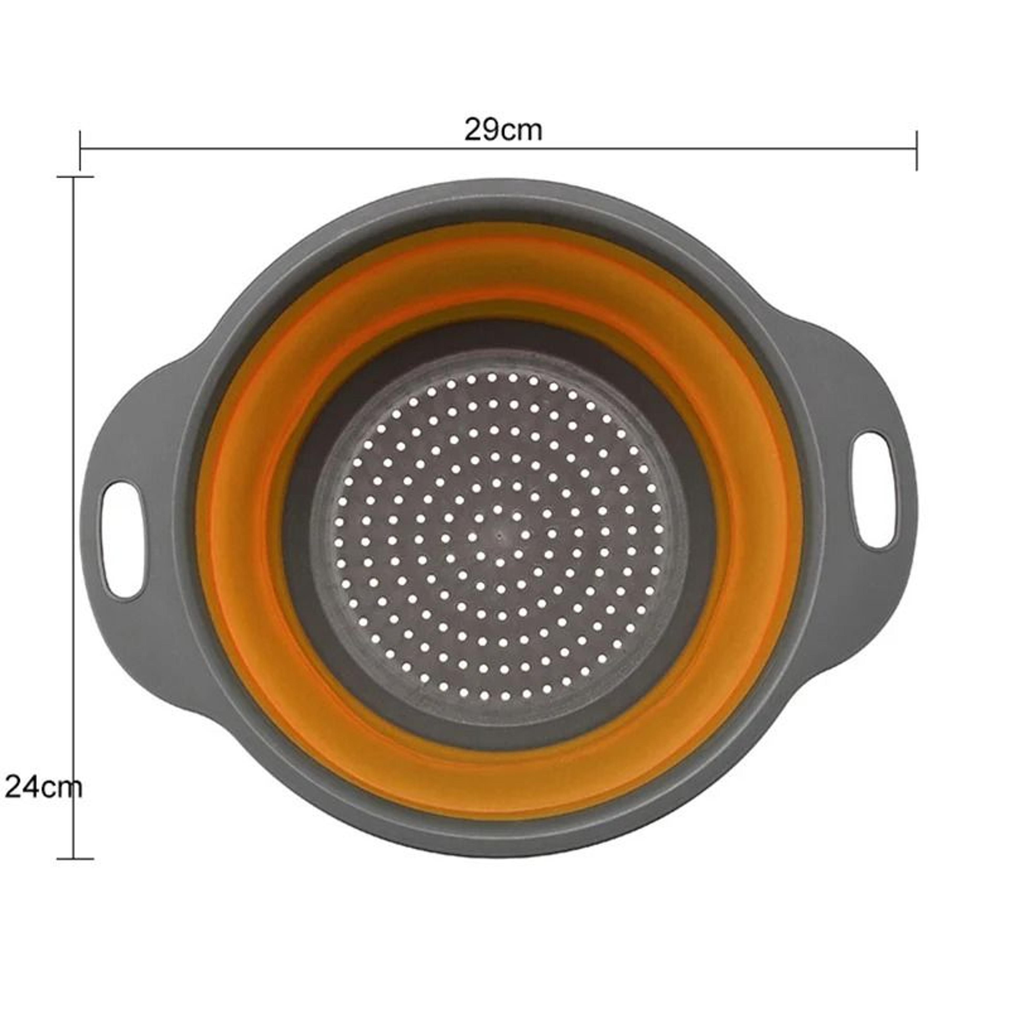 Silicone Round Folding Fruit  Vegetable Drain Basket  Collapsible Kitchen Colander Strainer 13