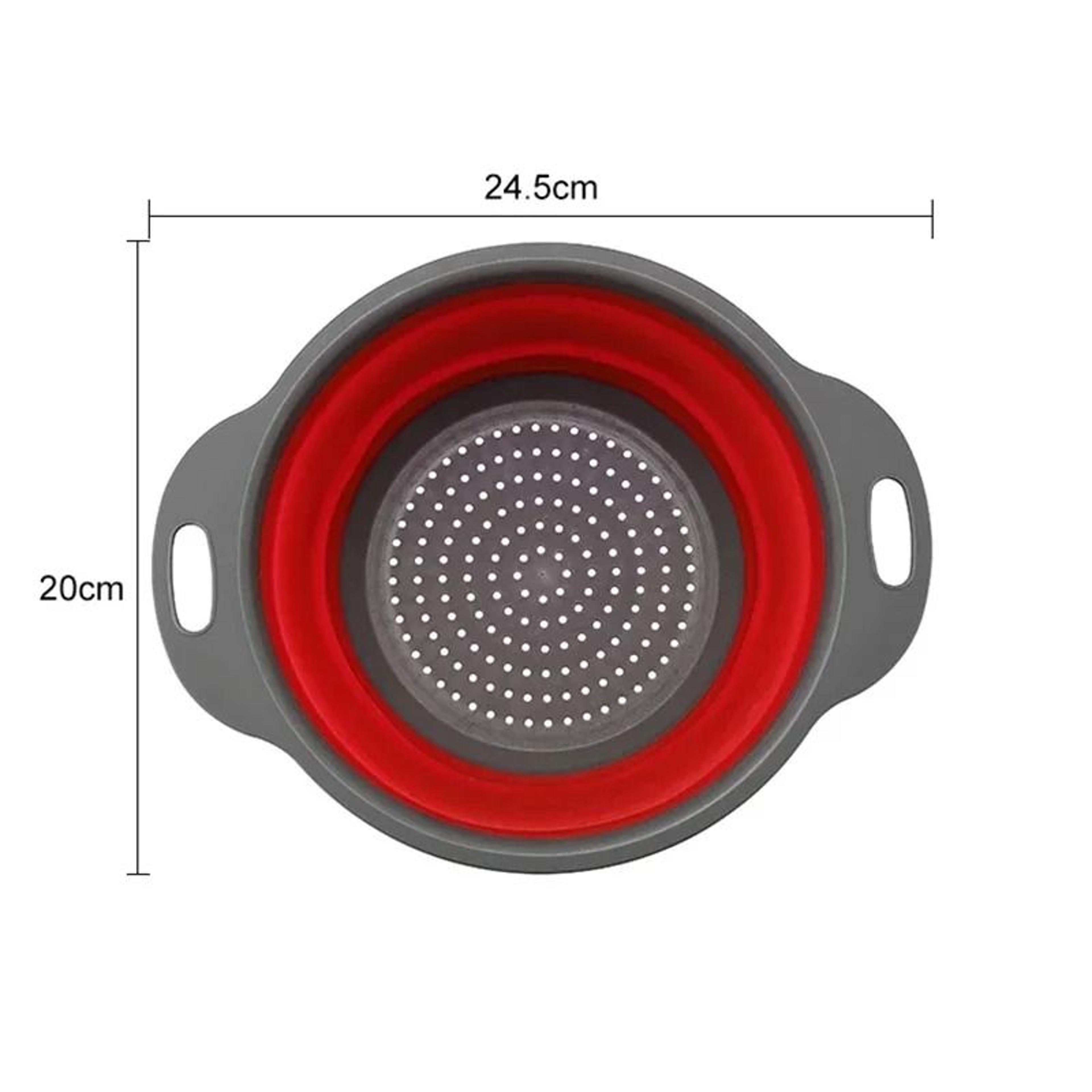 Silicone Round Folding Fruit  Vegetable Drain Basket  Collapsible Kitchen Colander Strainer 15