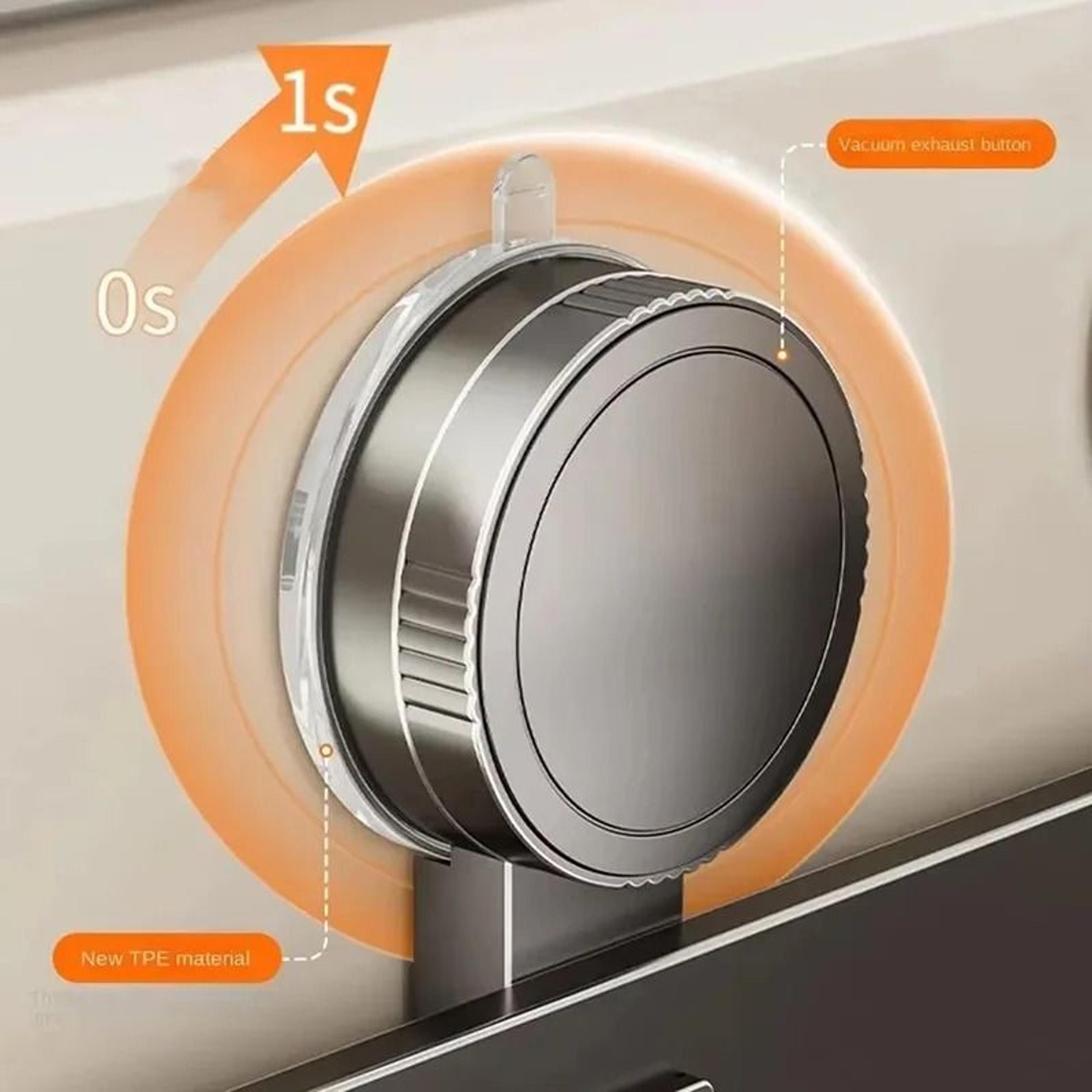 Suction Cup WallMounted Storage Shelf  PunchFree SpaceSaving Kitchen  Bathroom Organizer 4